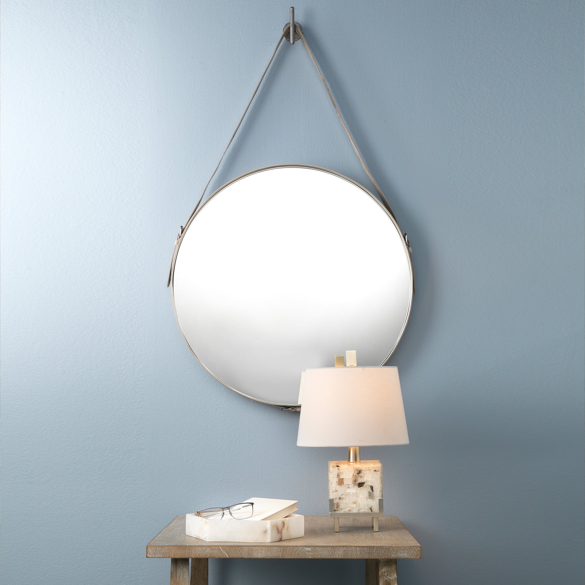 Round Steel Round Wall Mirror by Jamie Young