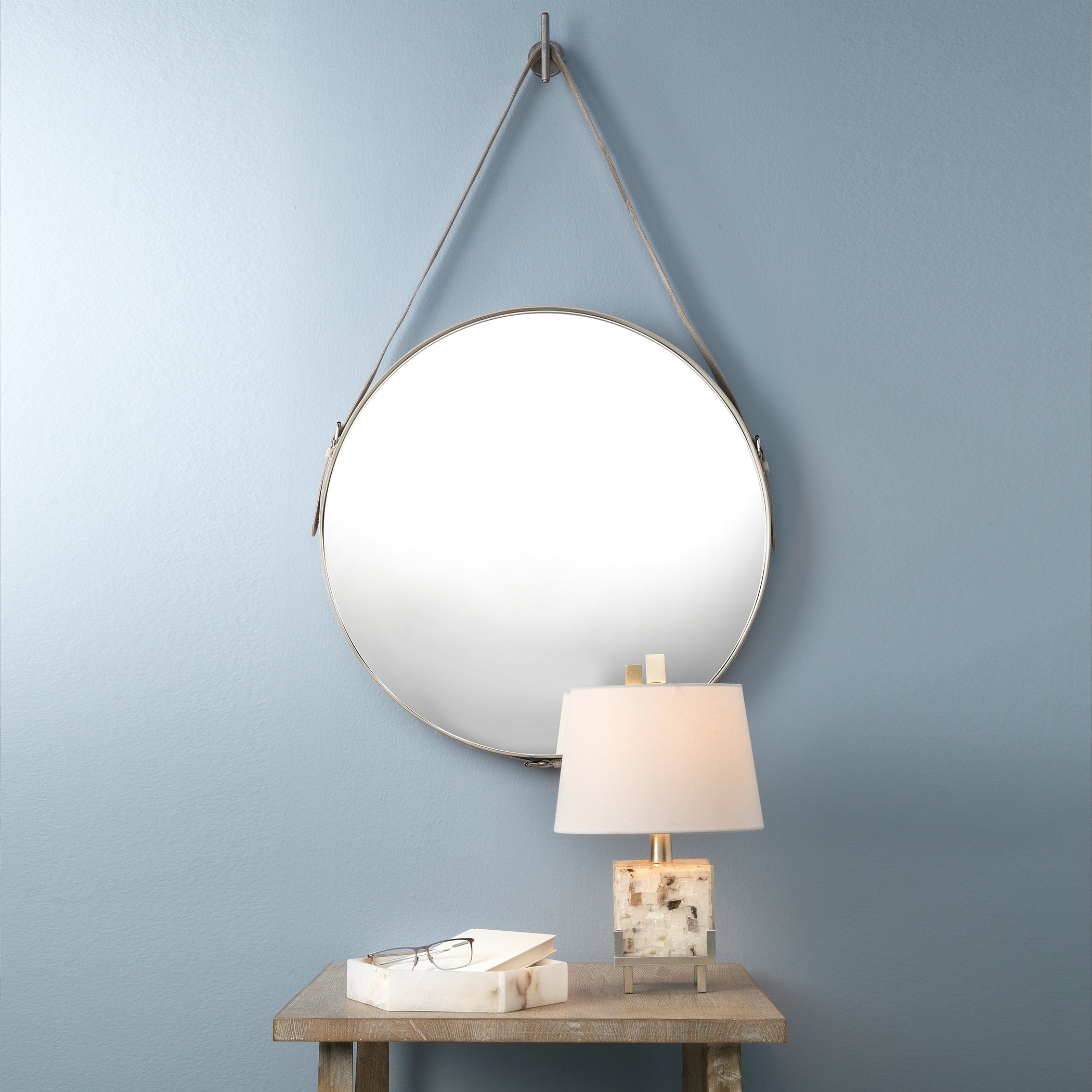 Round Steel Round Wall Mirror by Jamie Young
