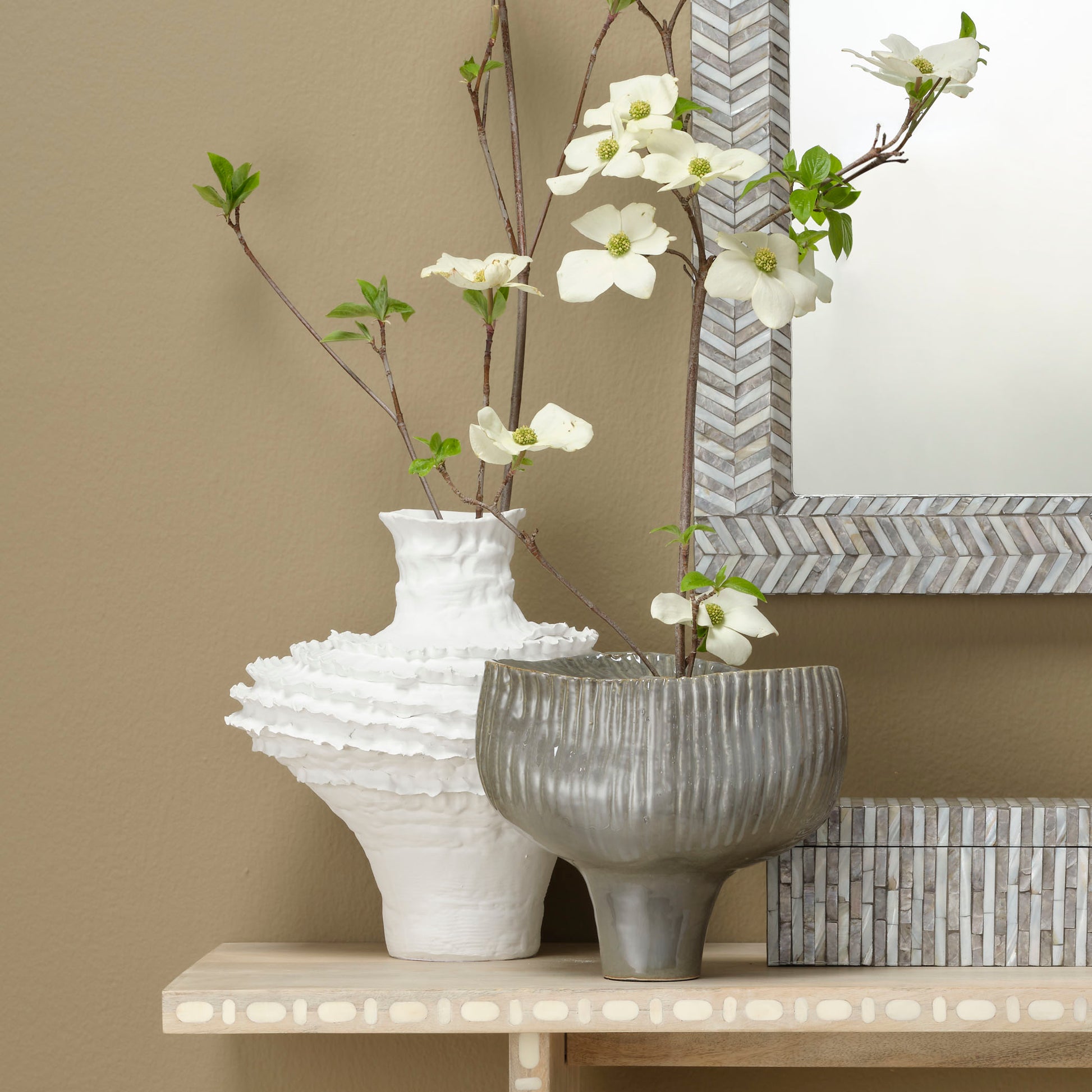 Ruffle Ceramic Decorative Vase by Jamie Young