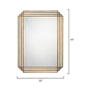 Serai Metal Rectangle Wall Mirror, Antique Brass by Jamie Young