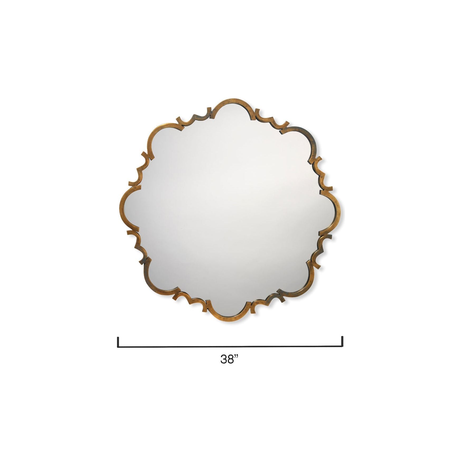 Saint Albans Steel Wall Mirror, Antique Brass by Jamie Young
