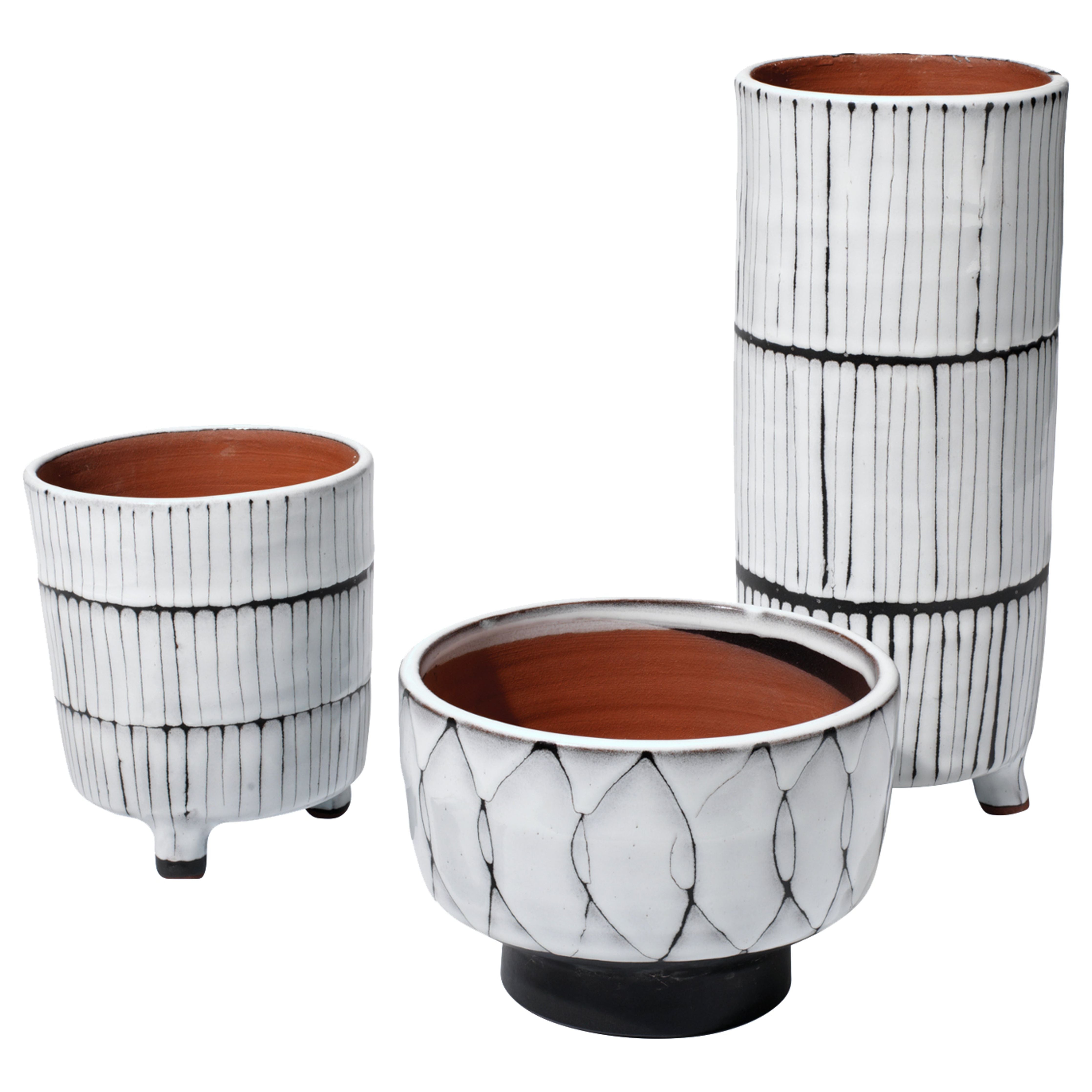 Striae Ceramic Decorative Vessels (Set of 3) by Jamie Young