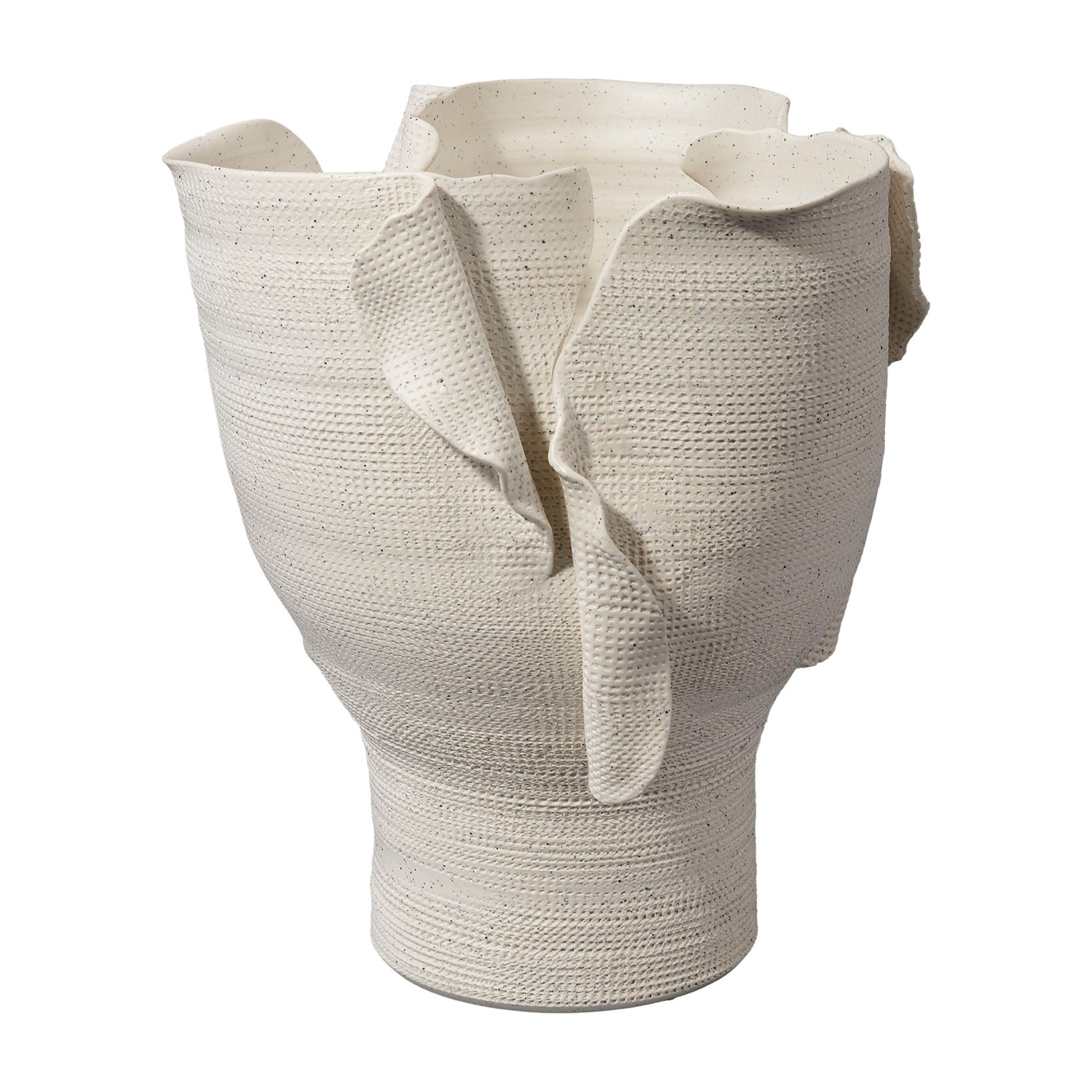 Torn Wide Porcelain Decorative Vessel by Jamie Young