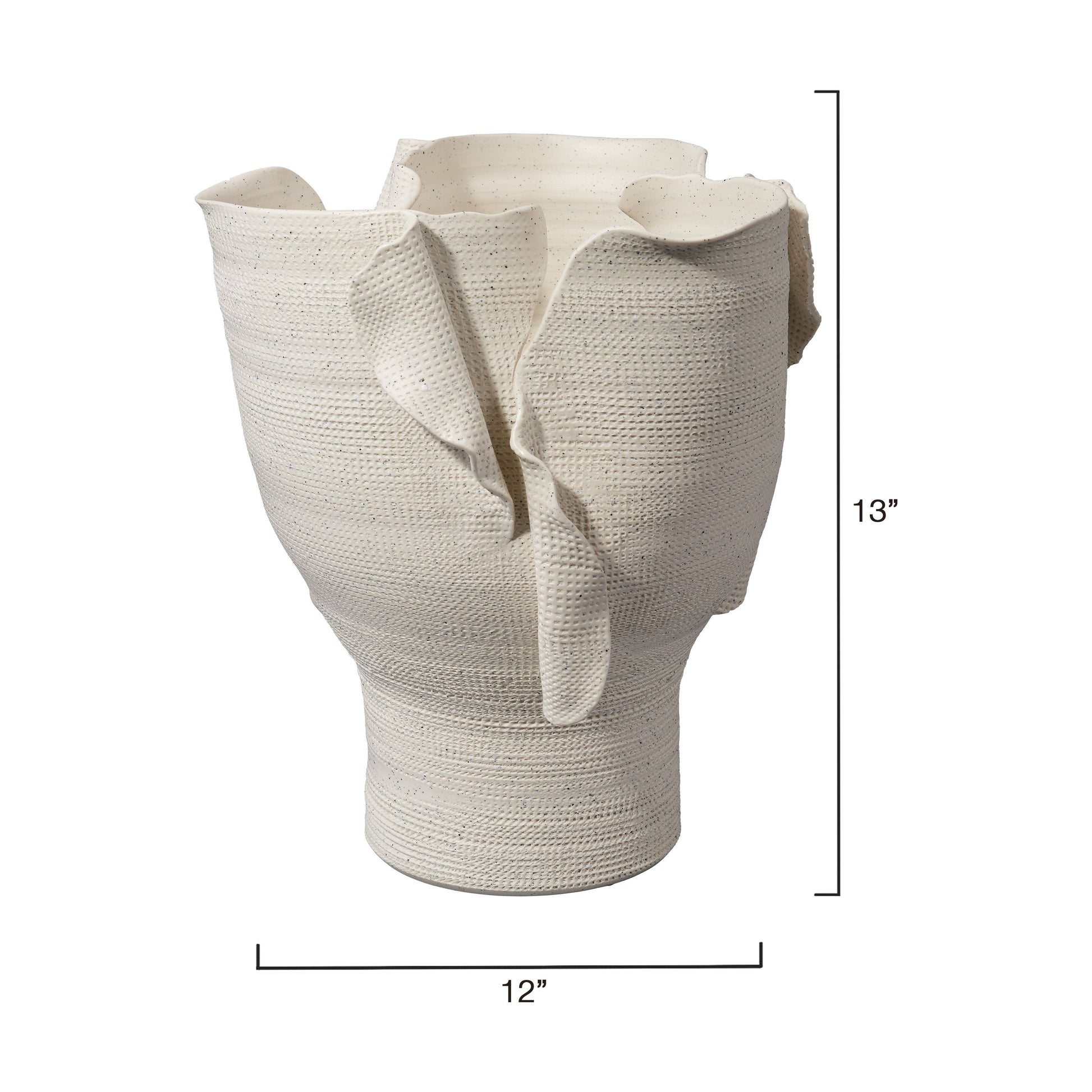Torn Wide Porcelain Decorative Vessel by Jamie Young