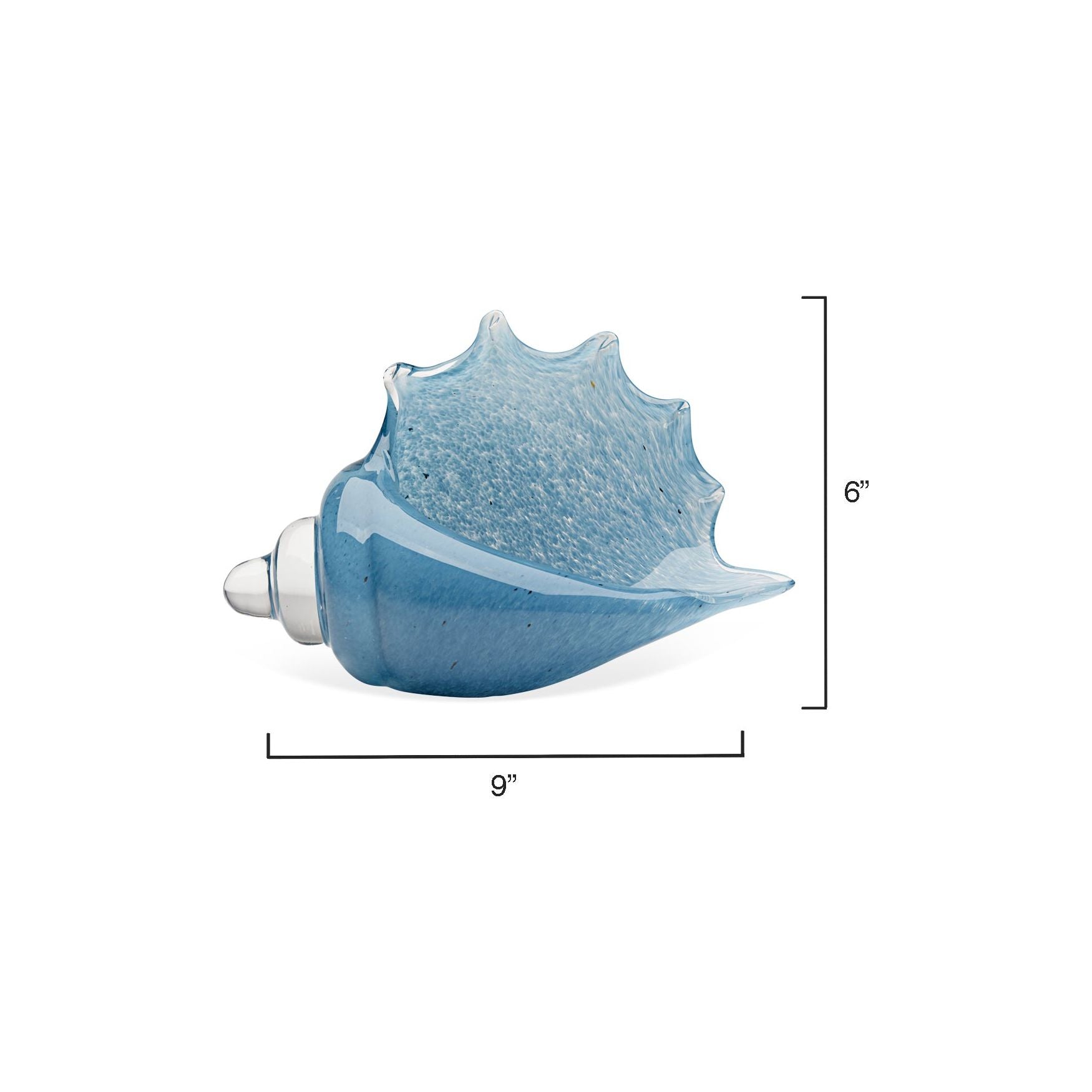 Triton Hand Blown Decorative Glass Shell, Blue by Jamie Young