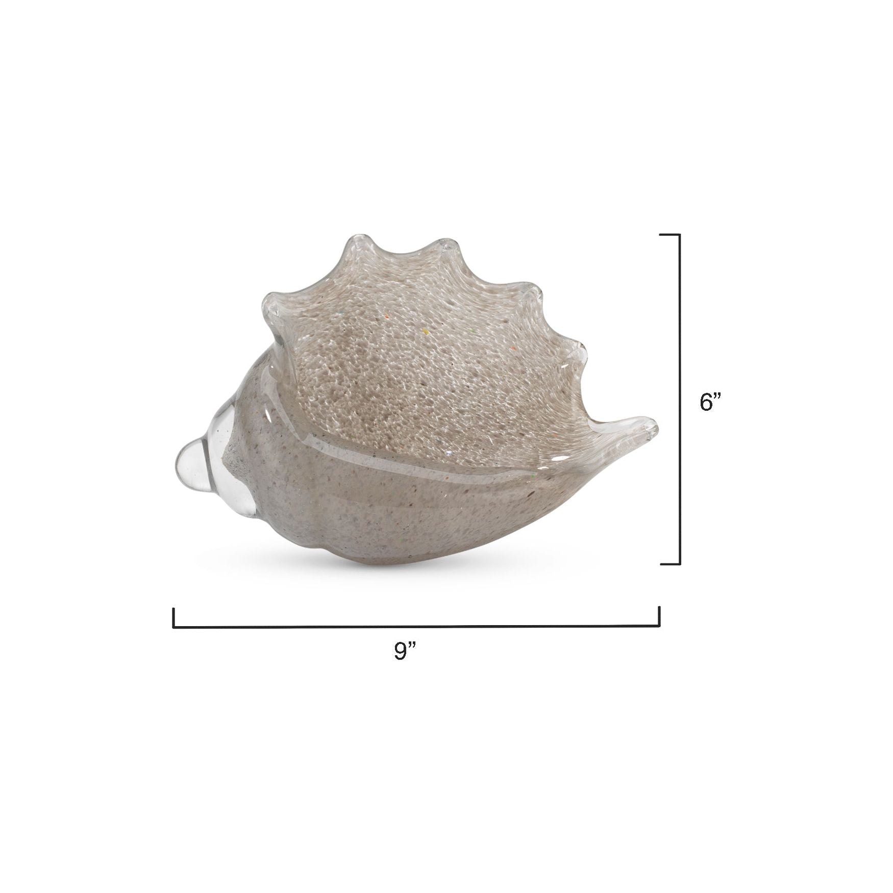 Triton Hand Blown Decorative Glass Shell, Grey by Jamie Young