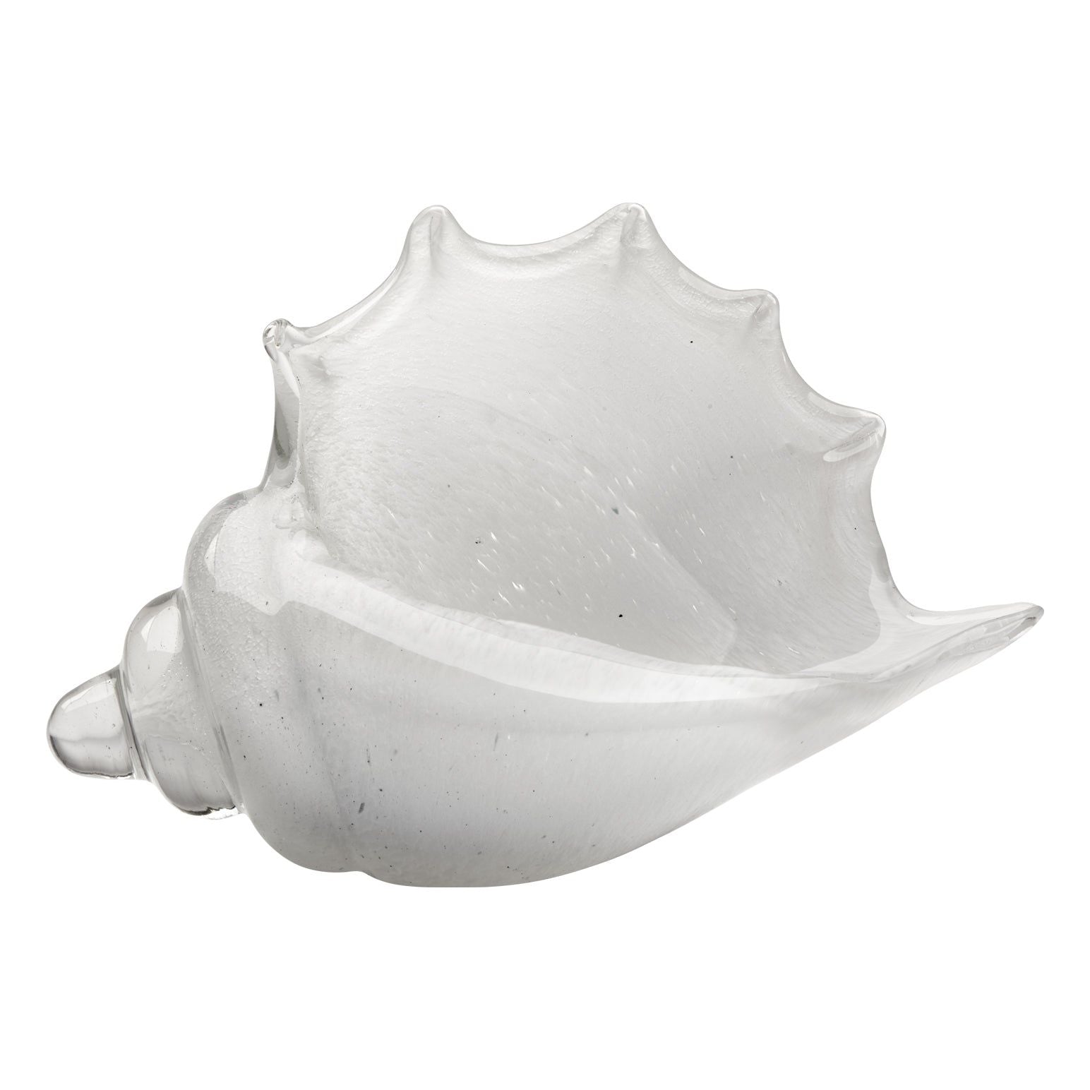 Triton Hand Blown Decorative Glass Shell, White by Jamie Young
