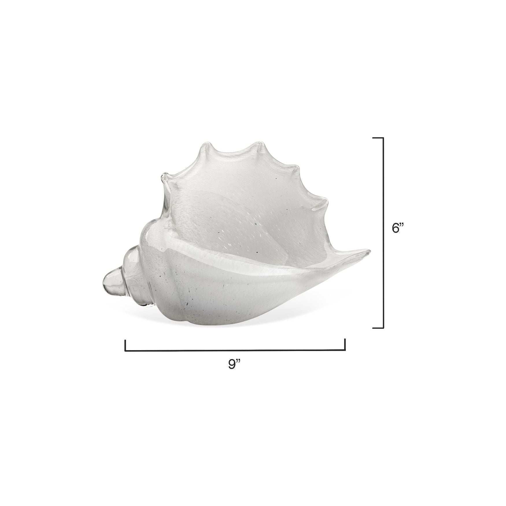 Triton Hand Blown Decorative Glass Shell, White by Jamie Young