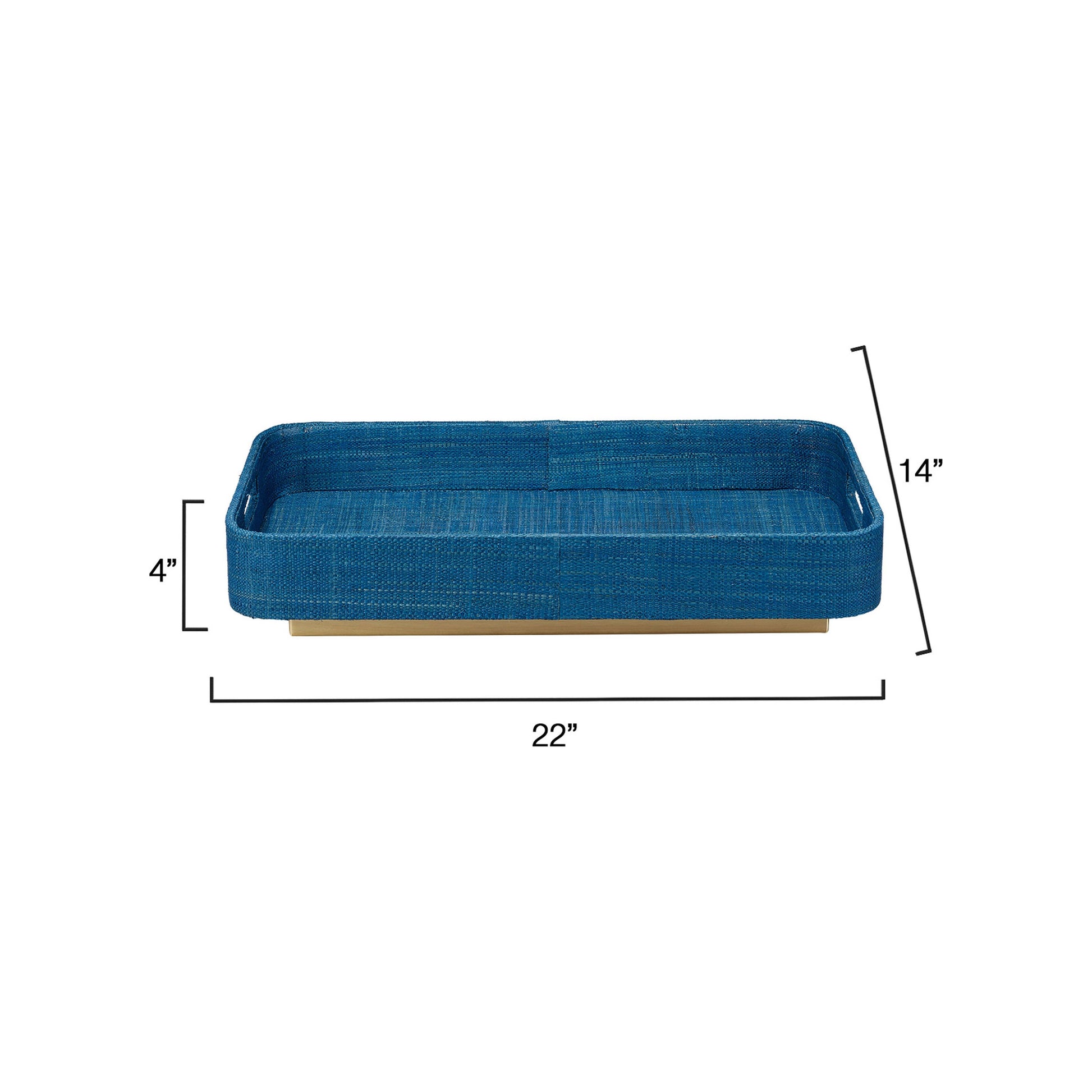 Utopia Footed Decorative Raffia Tray, Indigo by Jamie Young