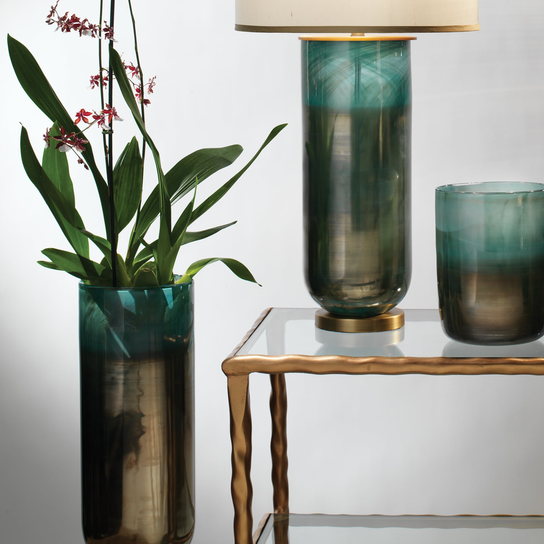 Vapor Hand Blown Decorative Glass Vase, Aqua by Jamie Young