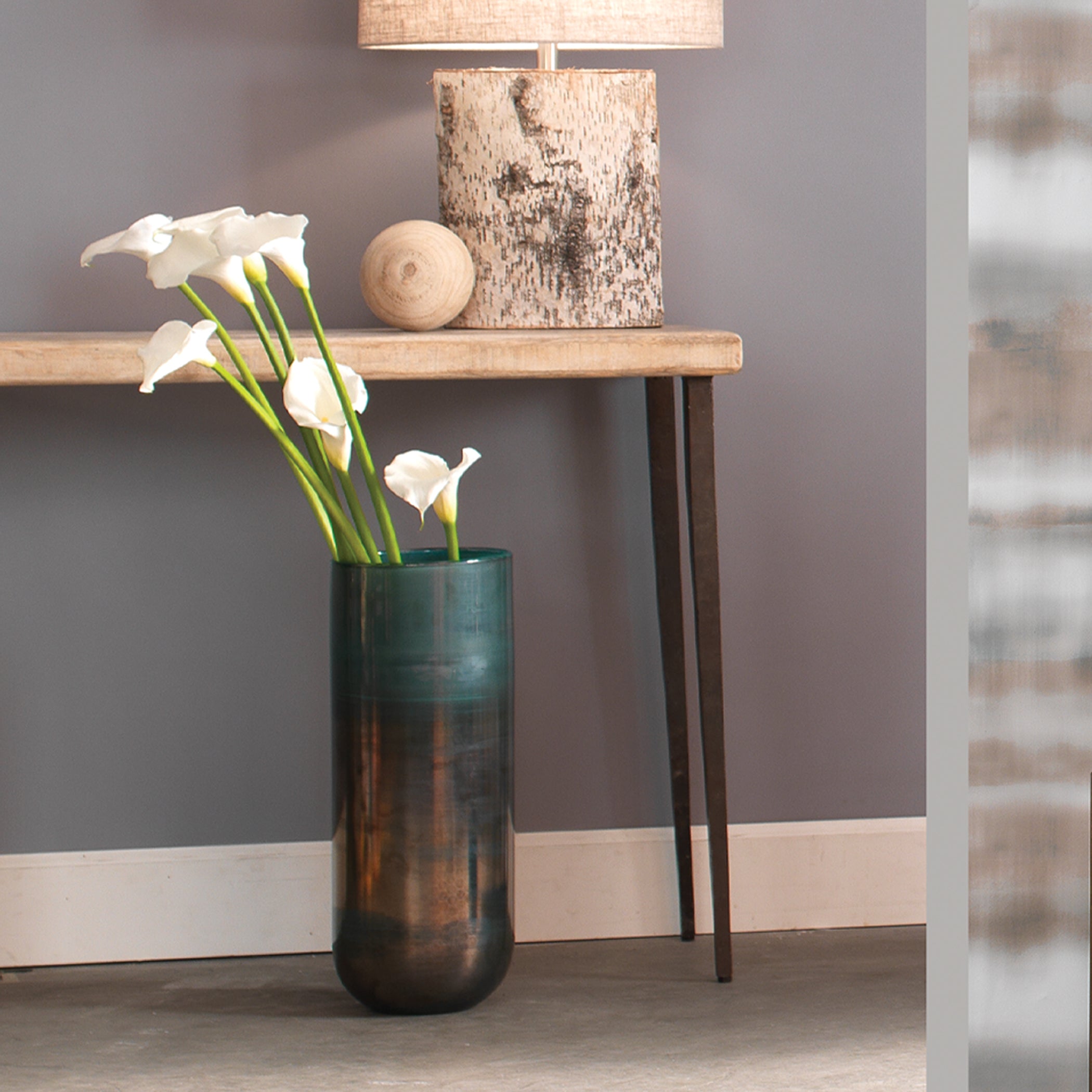 Vapor Hand Blown Decorative Glass Vase, Aqua by Jamie Young