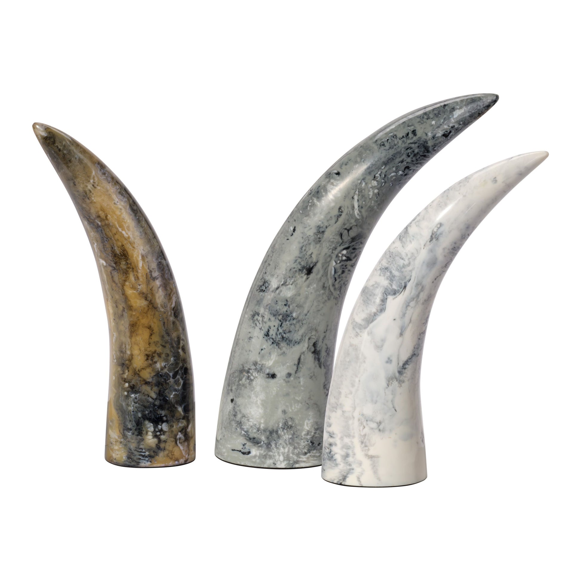 Variegated Horn Decorative Objects, Set of 3 by Jamie Young