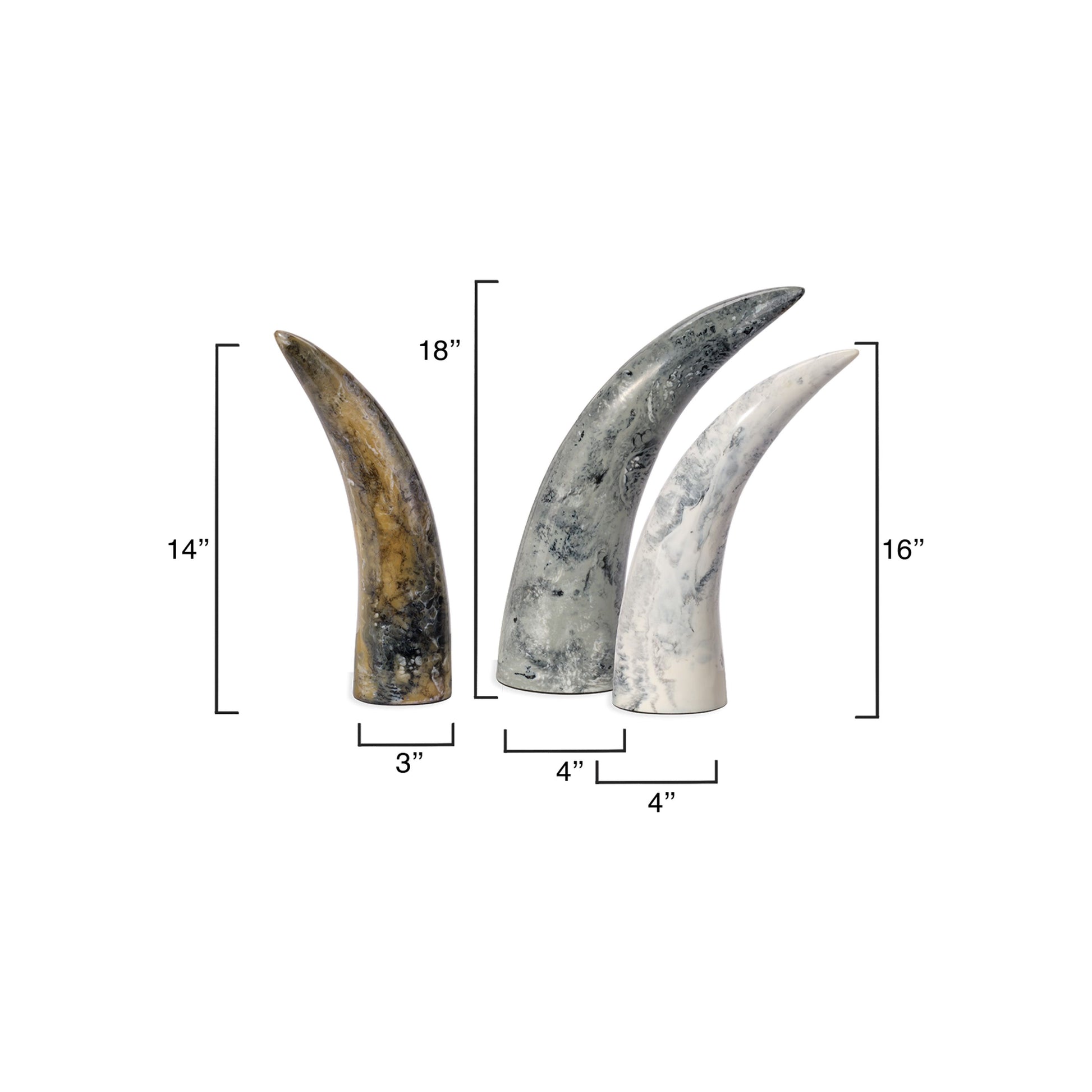 Variegated Horn Decorative Objects, Set of 3 by Jamie Young