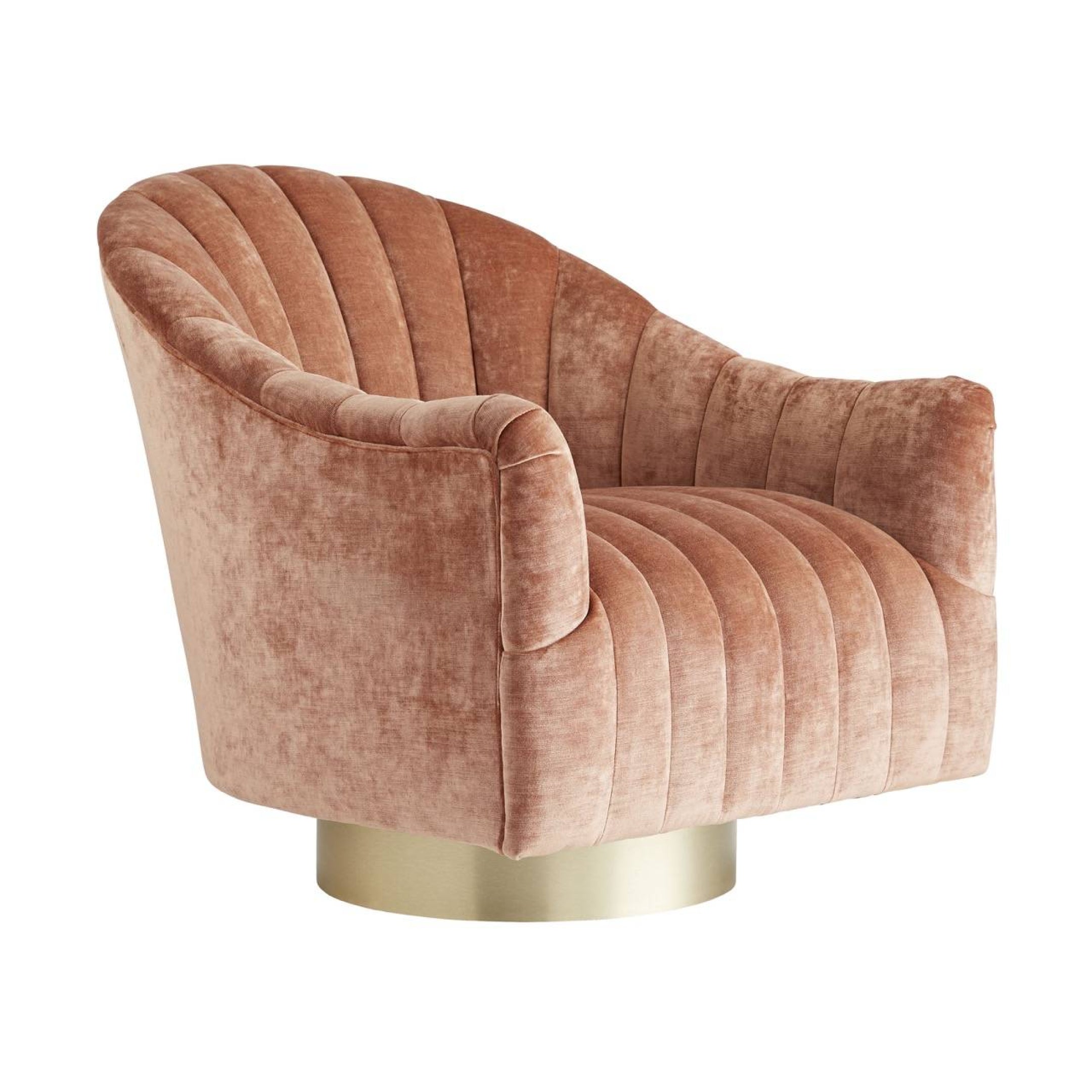 Springsteen Swivel Chair – Dusty Rose Velvet | Arteriors