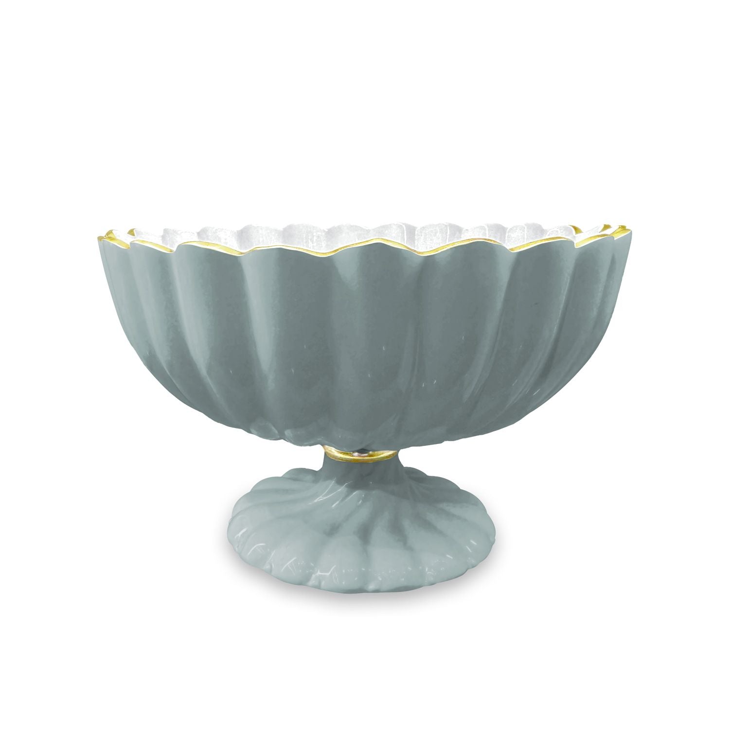 ENCANTO Vienna Medium Round Pedestal – Slate & White by Beatriz Ball