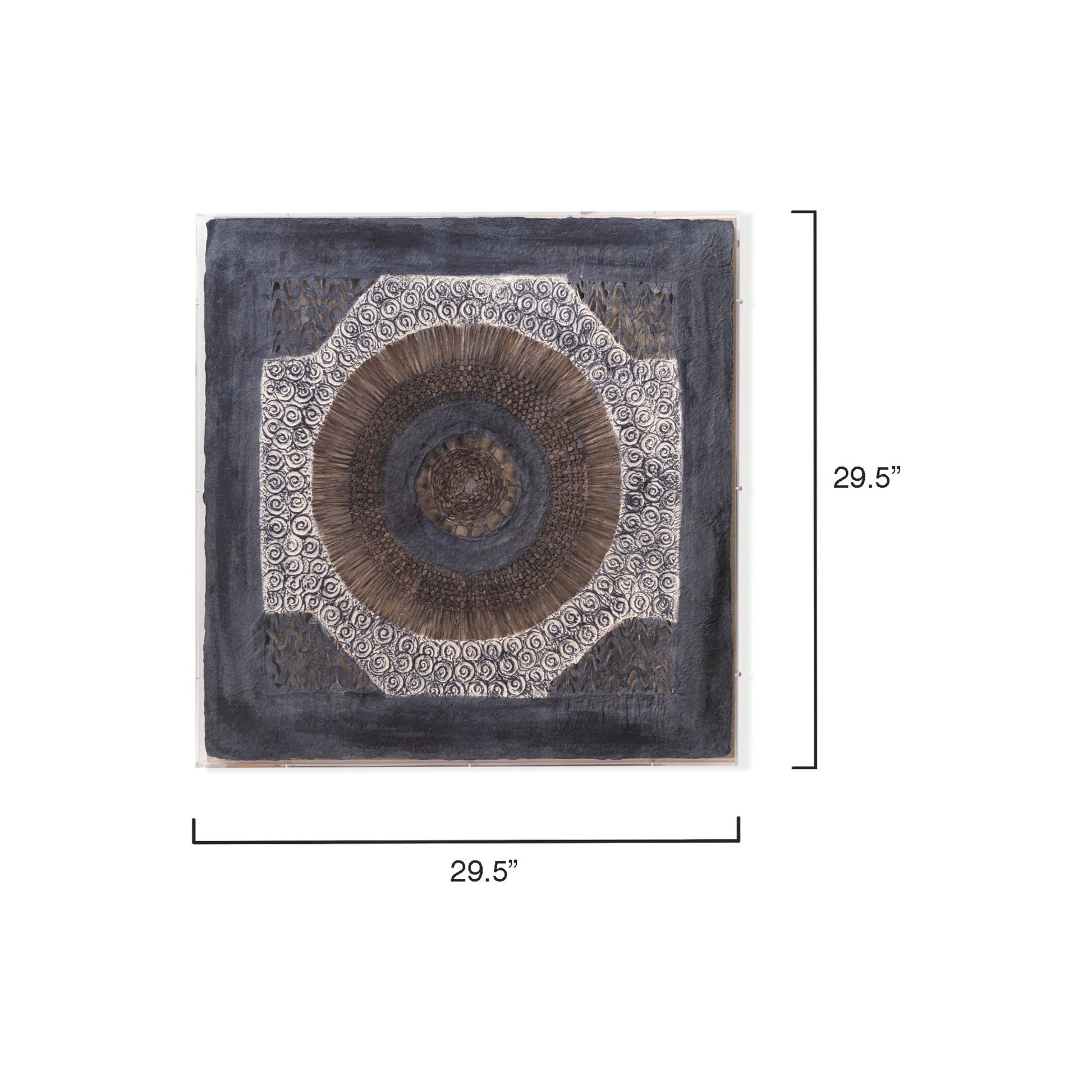 Batik Square Framed Wall Art, Indigo Paper by Jamie Young