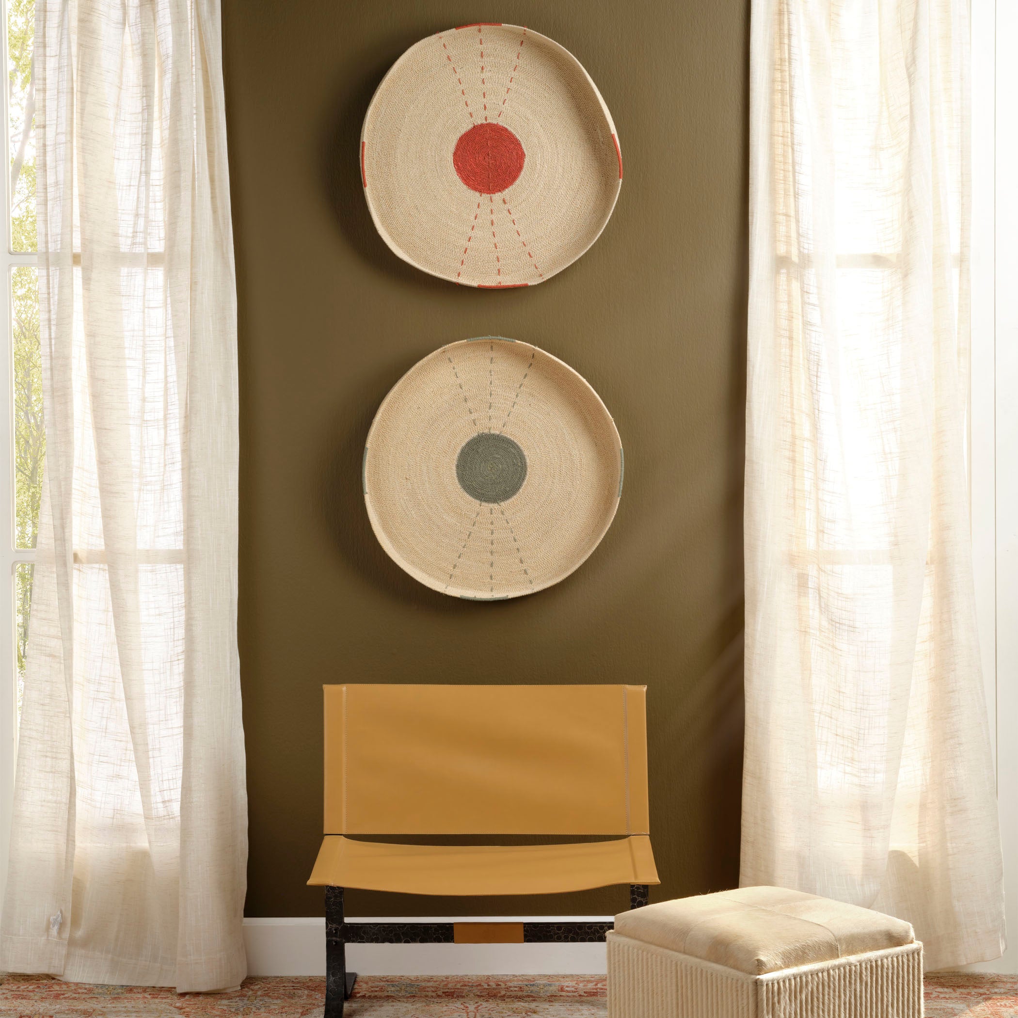 Sundial Seagrass Round Wall Art by Jamie Young