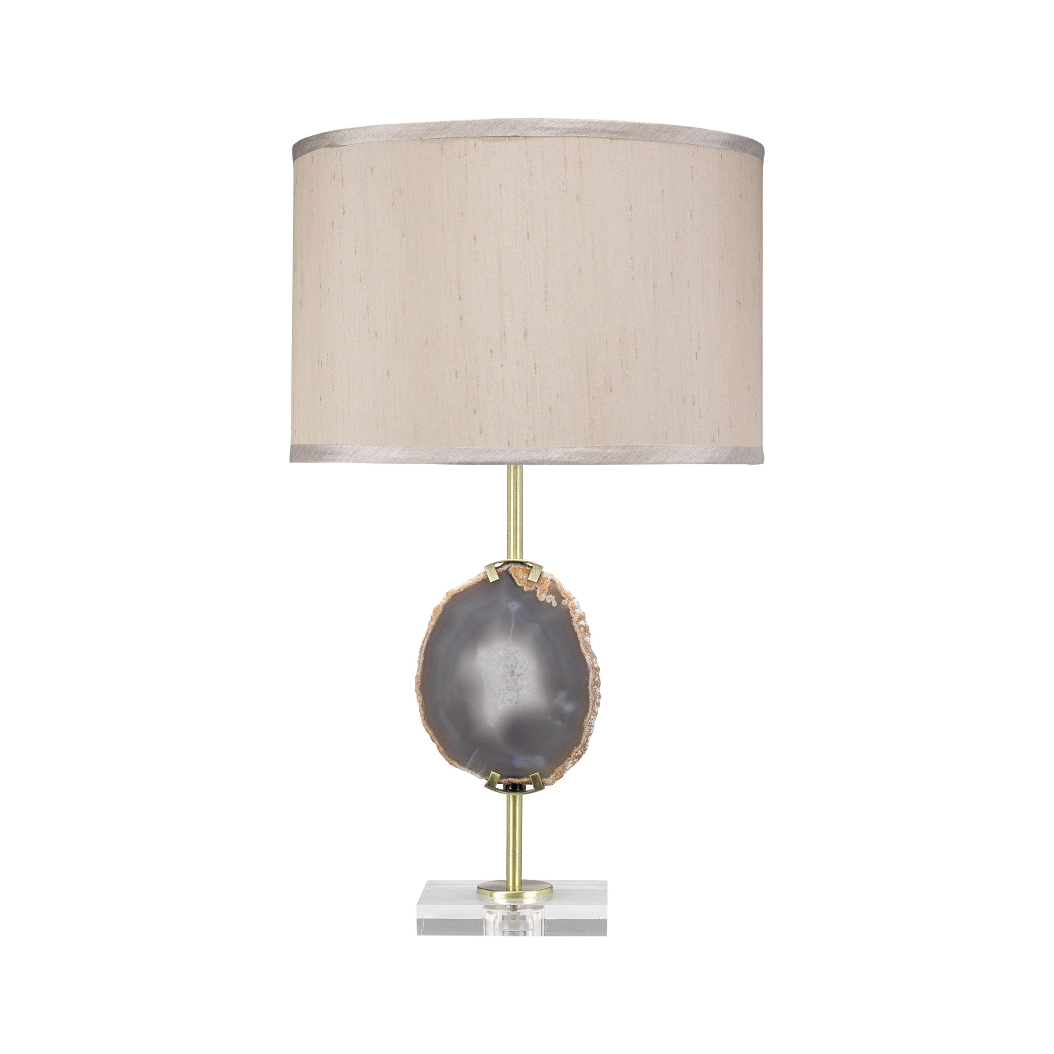 Agate Slice Table Lamp with Linen Shade by Jamie Young