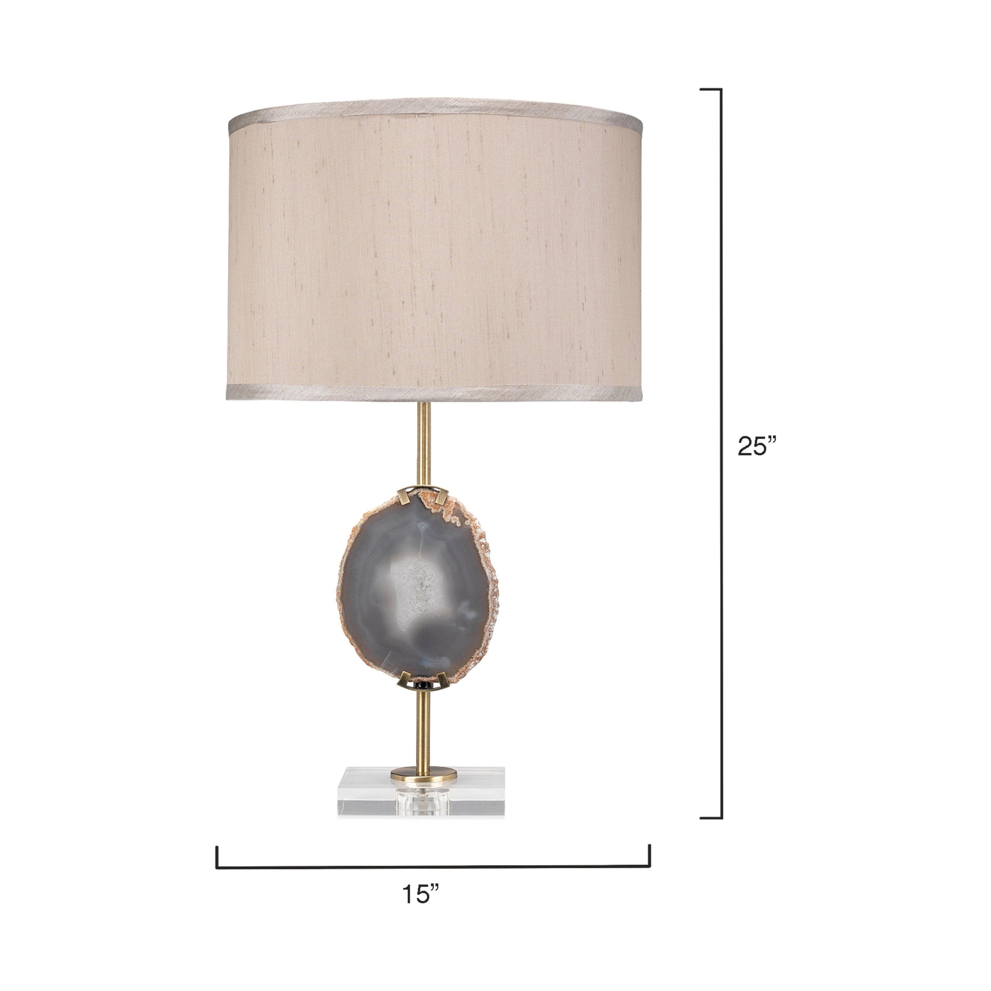 Agate Slice Table Lamp with Linen Shade by Jamie Young