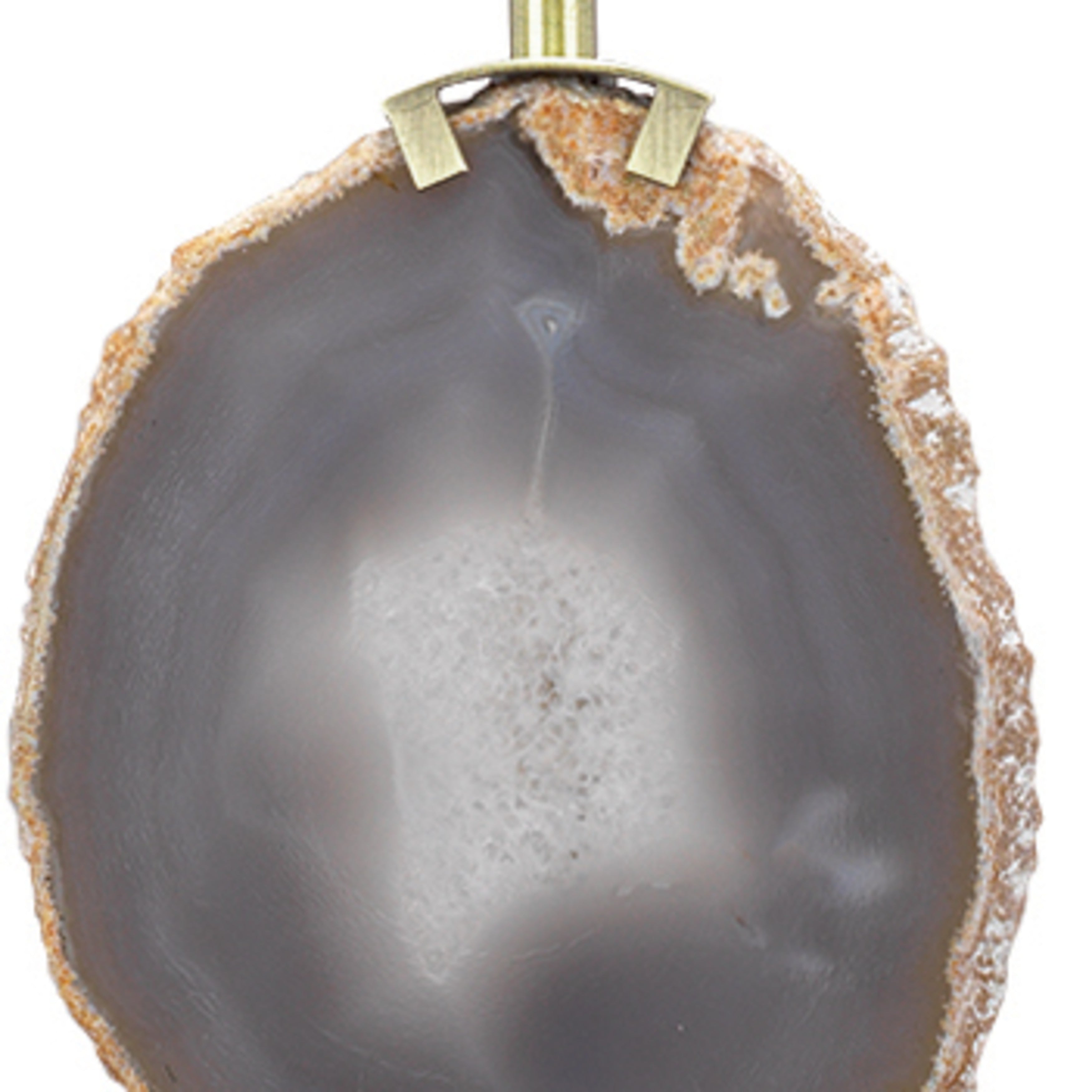 Agate Slice Table Lamp with Linen Shade by Jamie Young