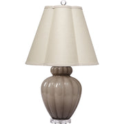Agnes Blown Glass Table Lamp with Linen Scalloped Shade, Taupe by Jamie Young