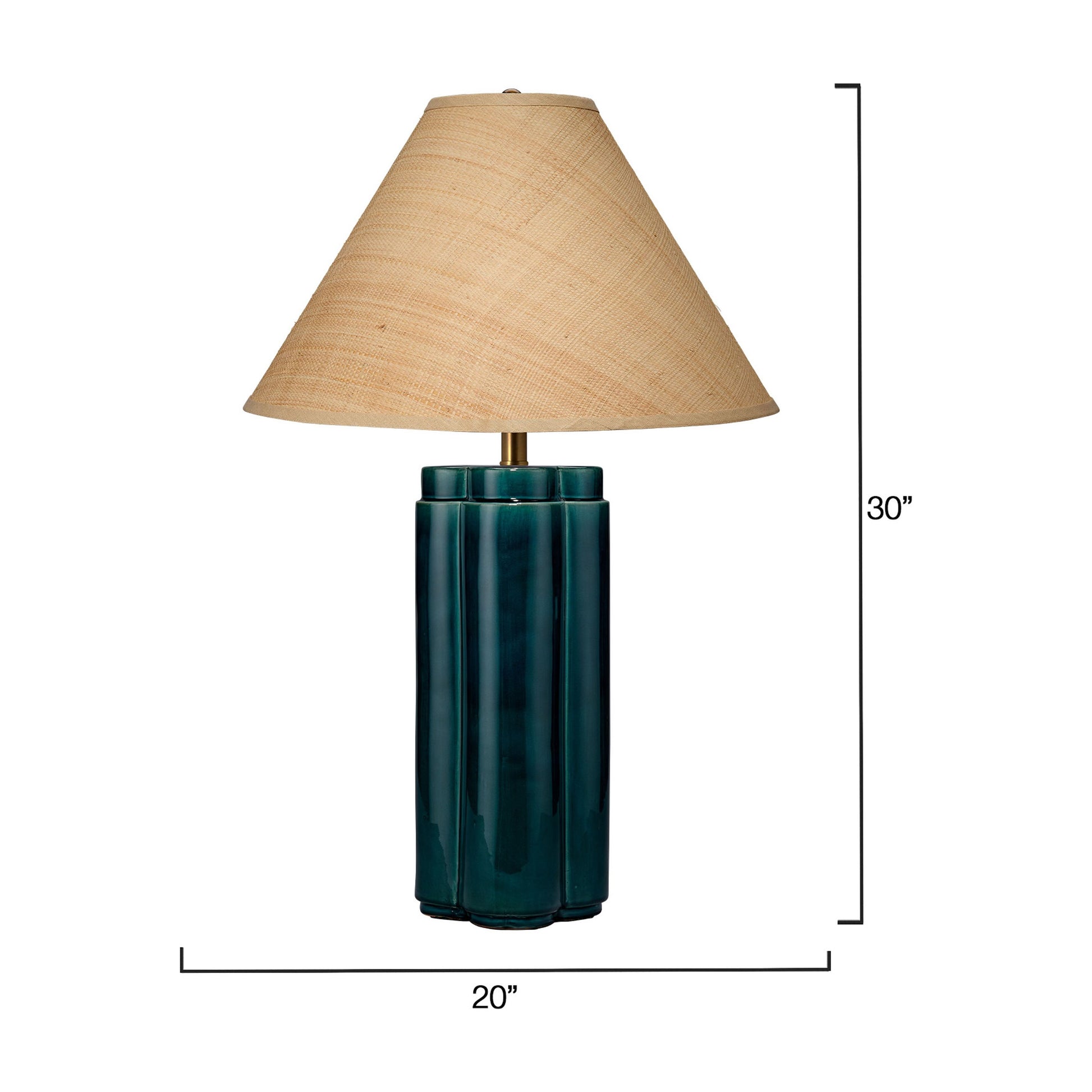 Allister Ceramic Table Lamp with Raffia Shade by Jamie Young