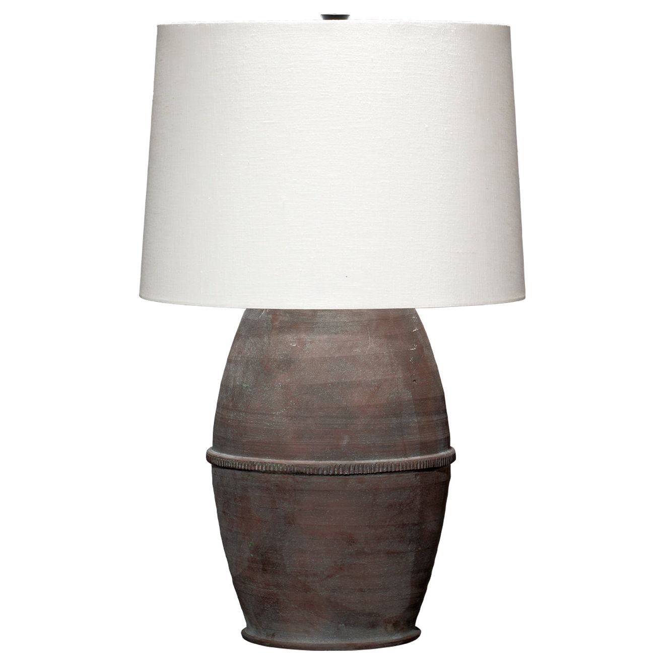 Antiquity Ceramic Table Lamp with Linen Shade by Jamie Young