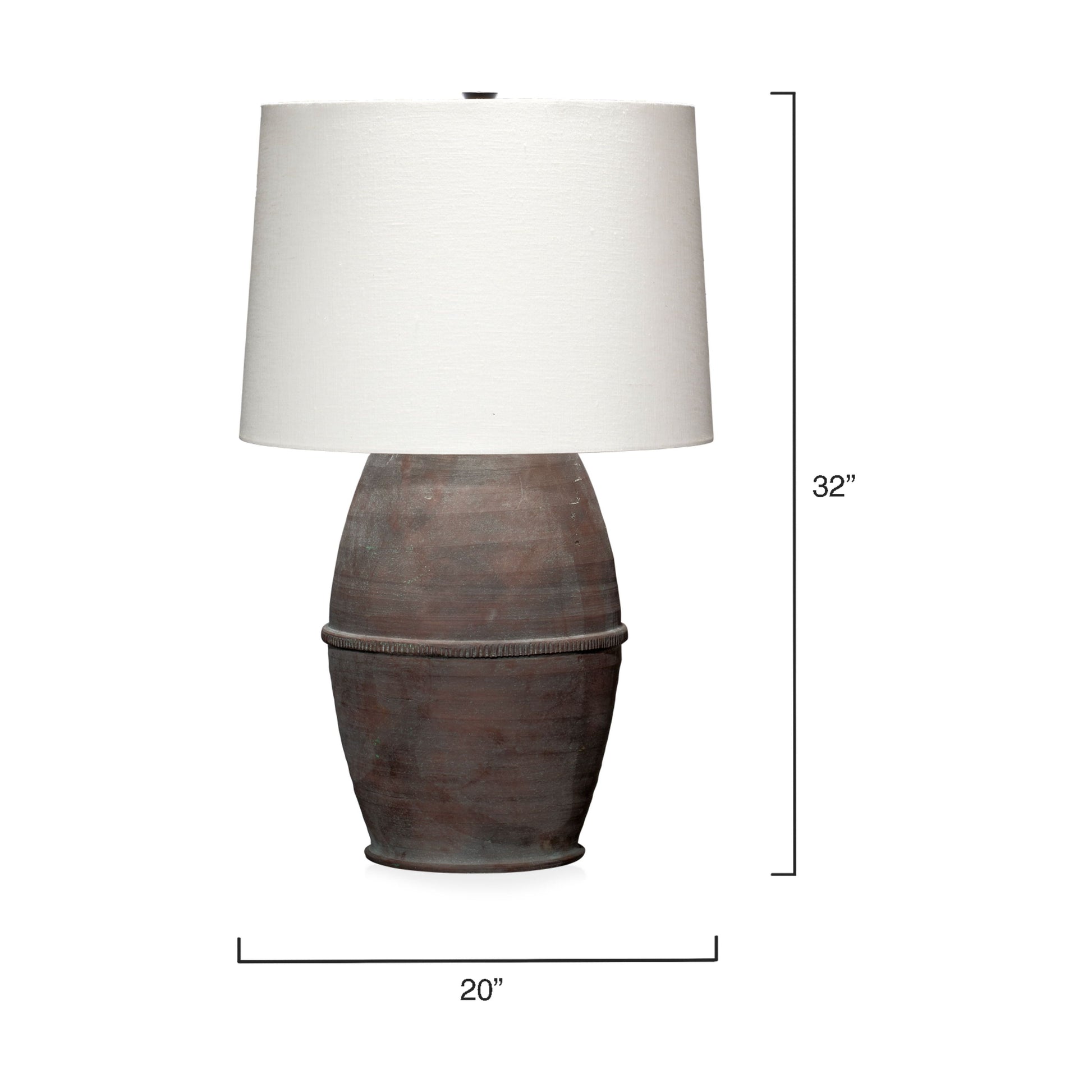 Antiquity Ceramic Table Lamp with Linen Shade by Jamie Young