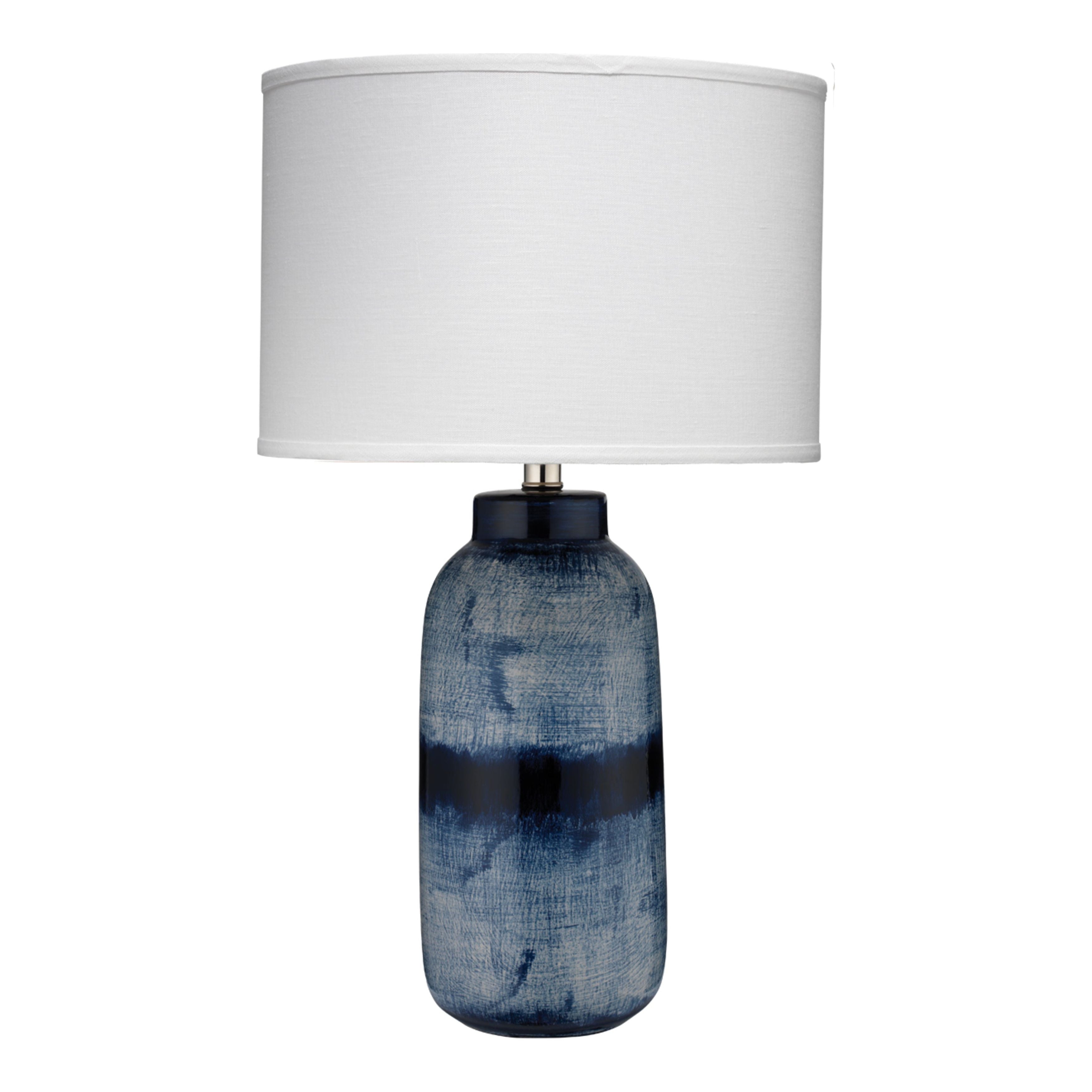 Batik Ceramic Table Lamp with Linen Shade by Jamie Young