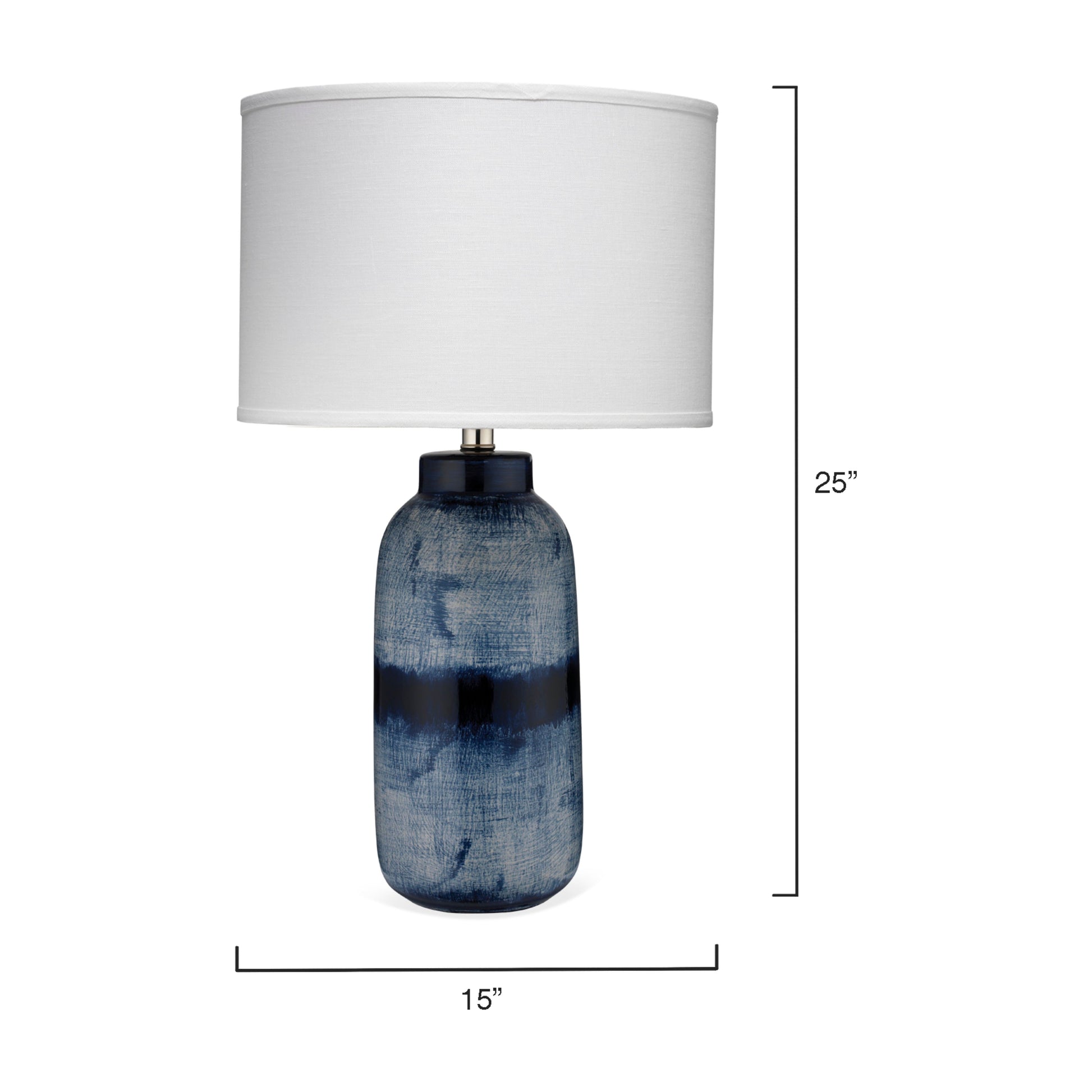 Batik Ceramic Table Lamp with Linen Shade by Jamie Young