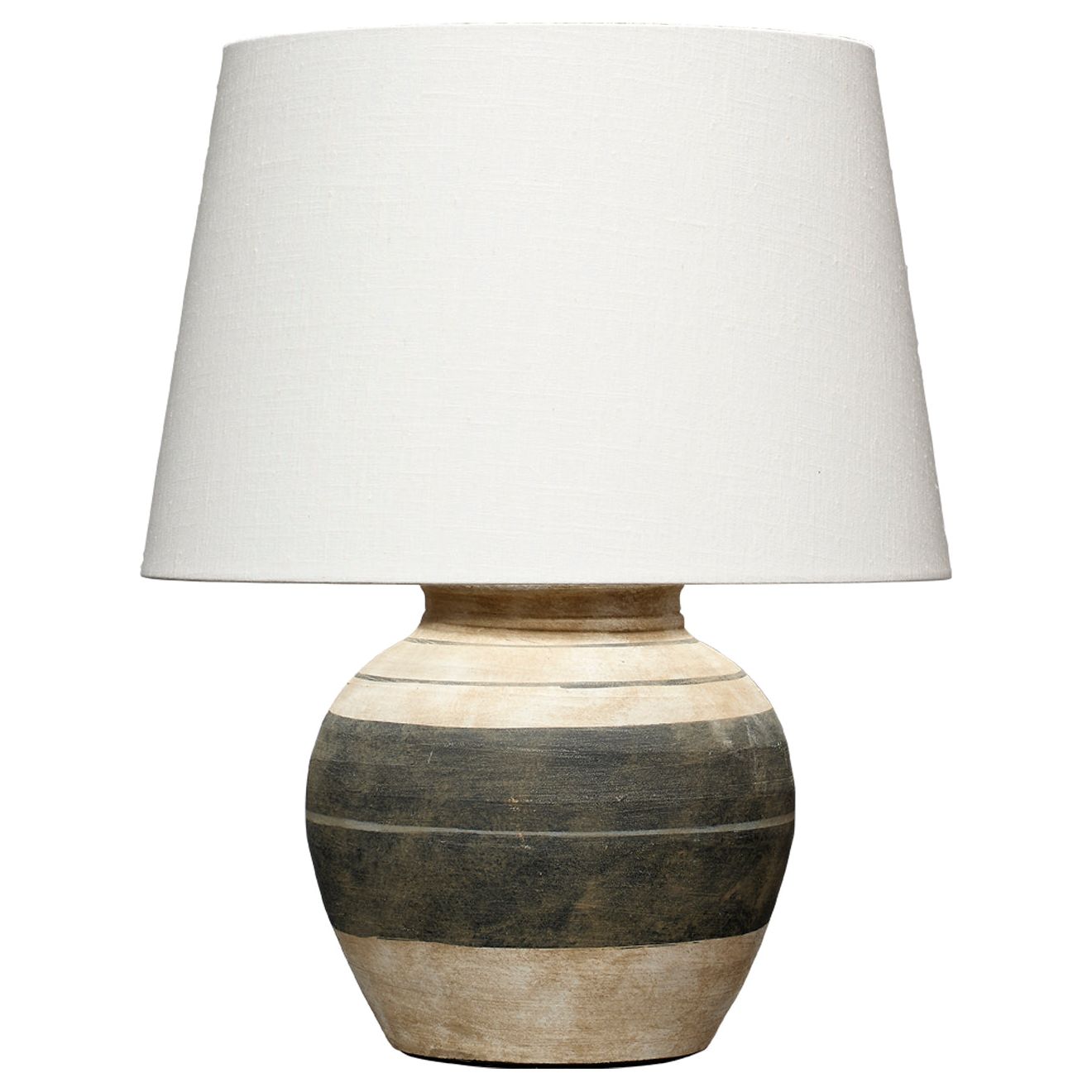 Bernard Ceramic Table Lamp with Linen Shade by Jamie Young