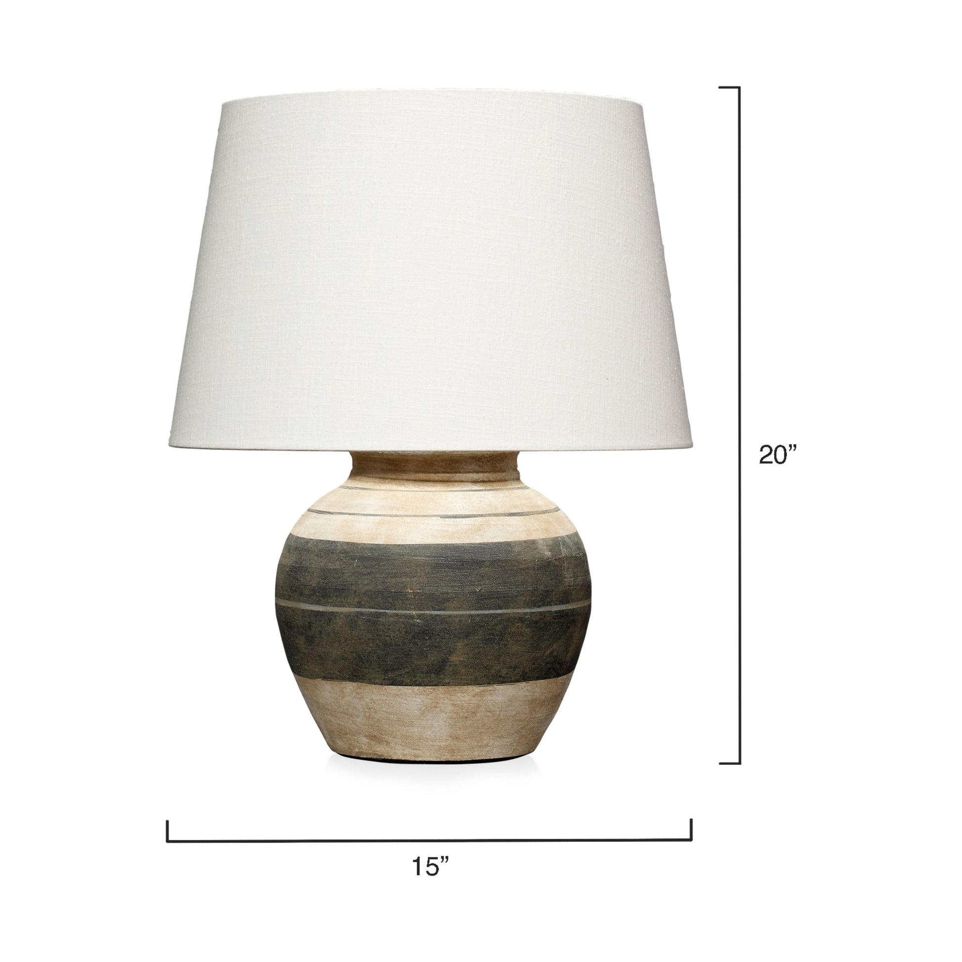 Bernard Ceramic Table Lamp with Linen Shade by Jamie Young