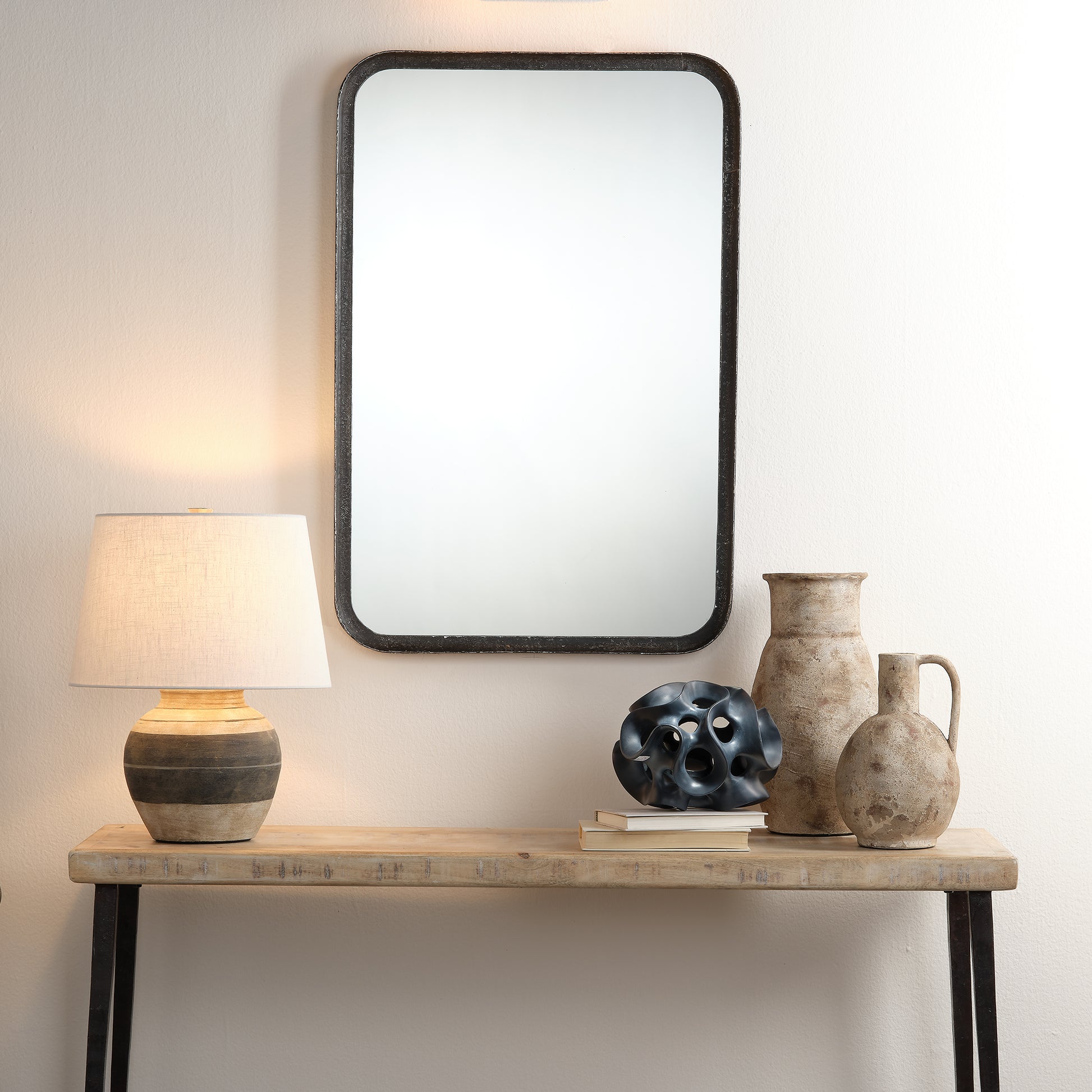 Bernard Ceramic Table Lamp with Linen Shade by Jamie Young