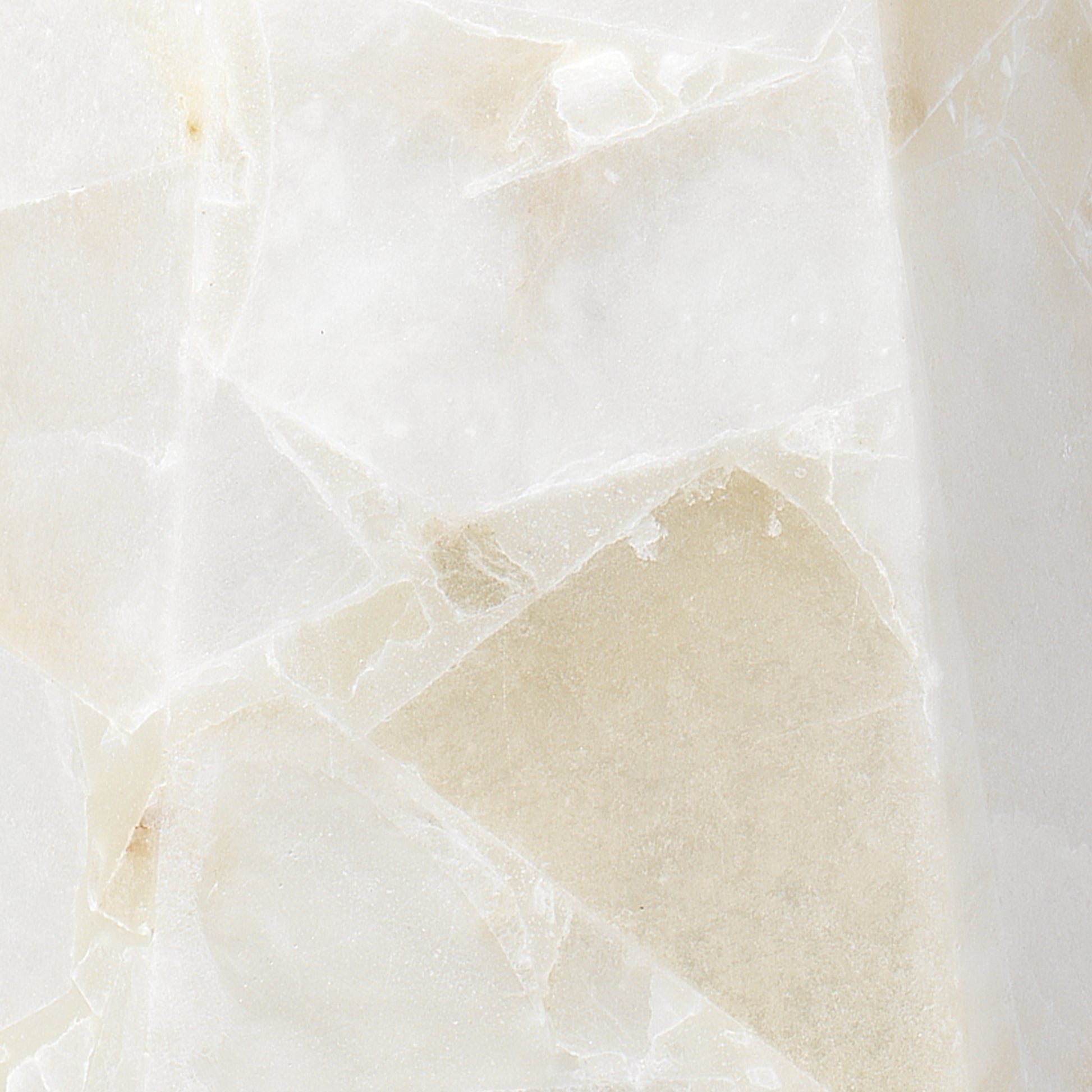 Borealix Alabaster Hexagon Table Lamp with Linen Shade by Jamie Young