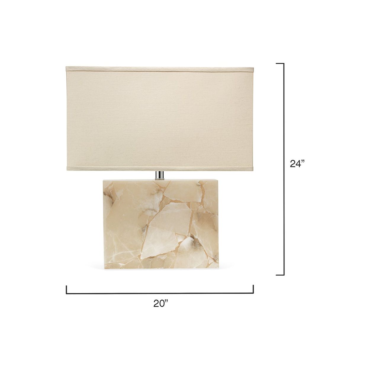 Borealis Alabaster Table Lamp with Linen Shade by Jamie Young