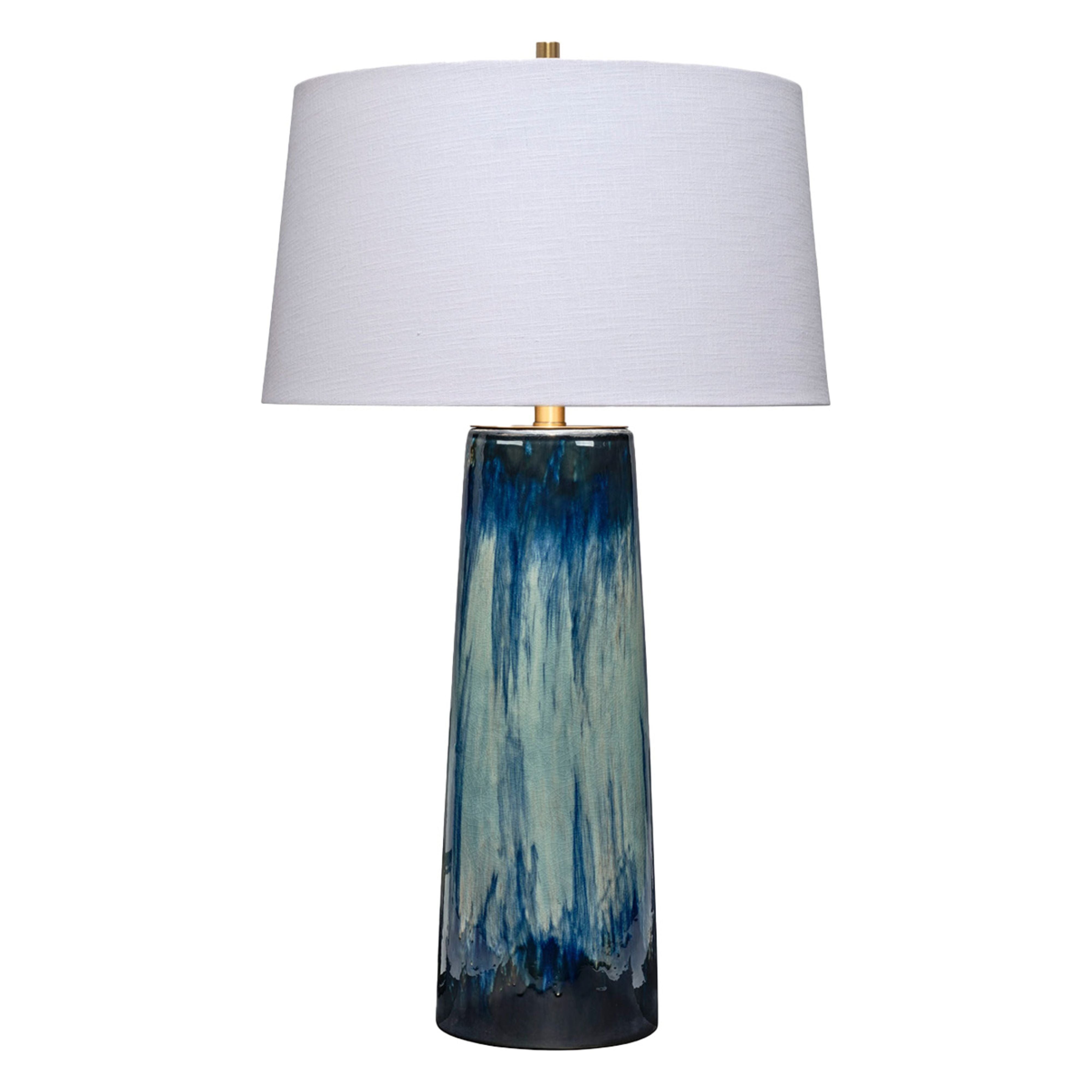 Brushstroke Ceramic Table Lamp with Linen Shade by Jamie Young