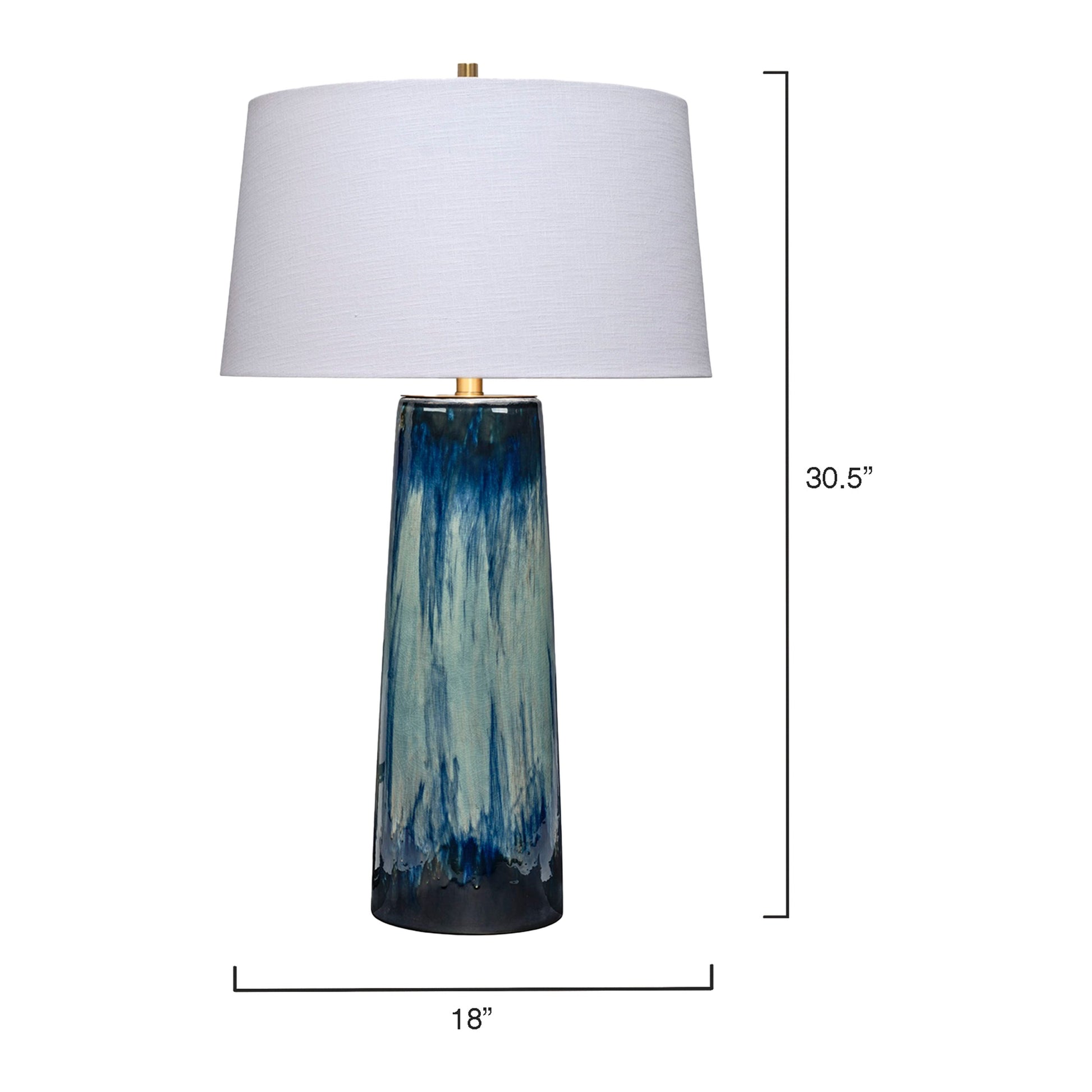 Brushstroke Ceramic Table Lamp with Linen Shade by Jamie Young