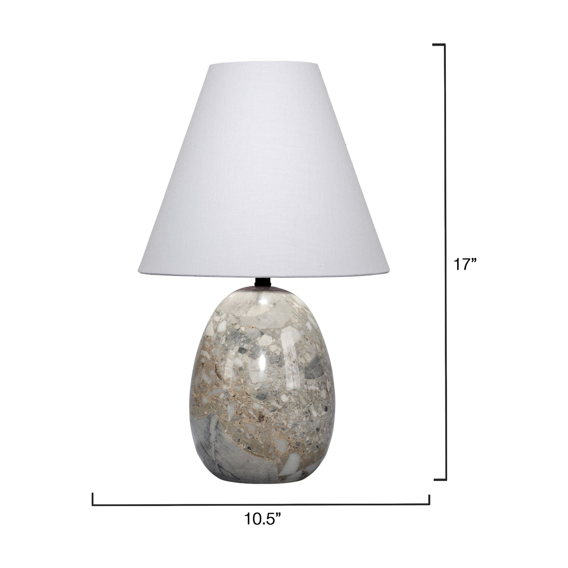 Capsule Travertine Table Lamp with Linen Shade by Jamie Young