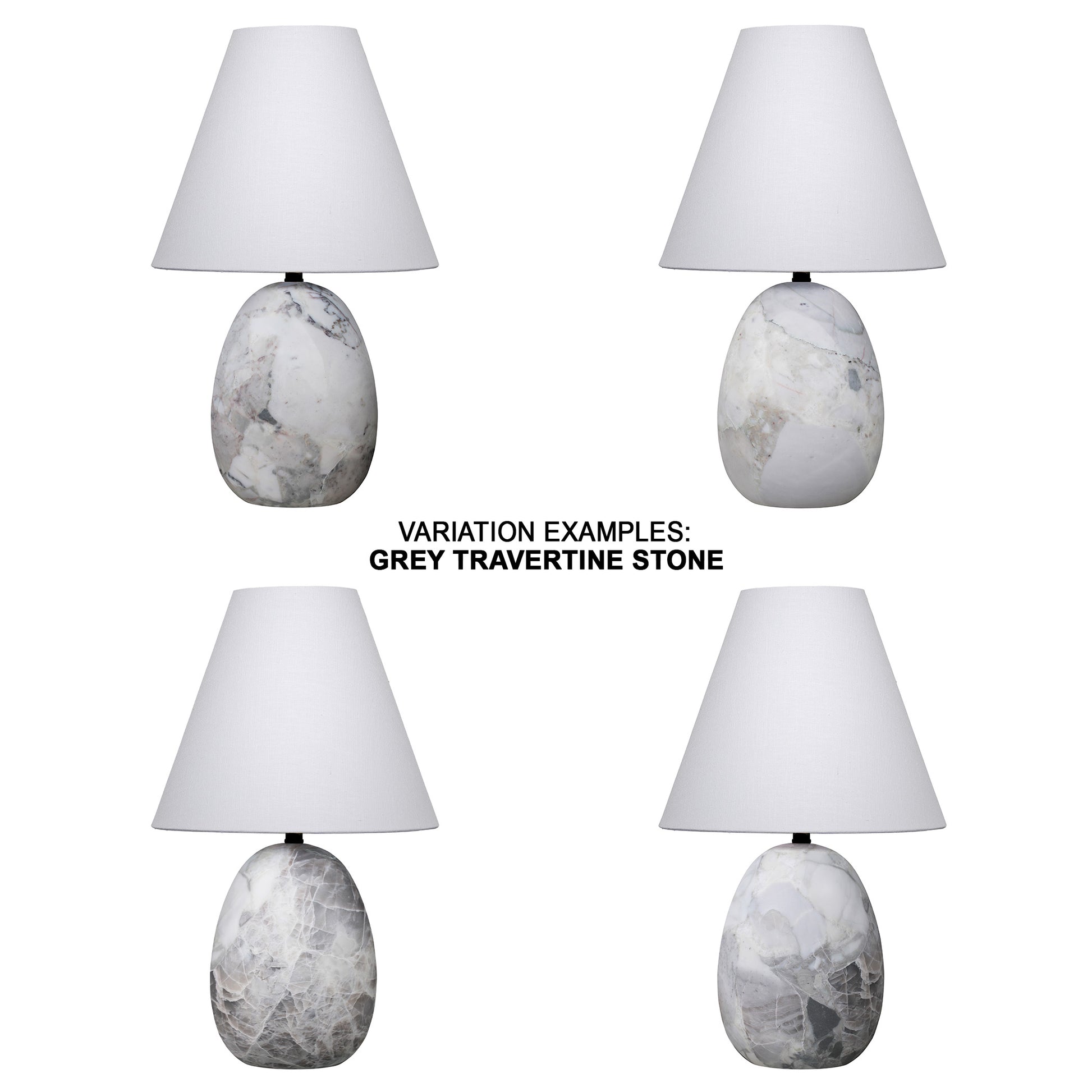 Capsule Travertine Table Lamp with Linen Shade by Jamie Young