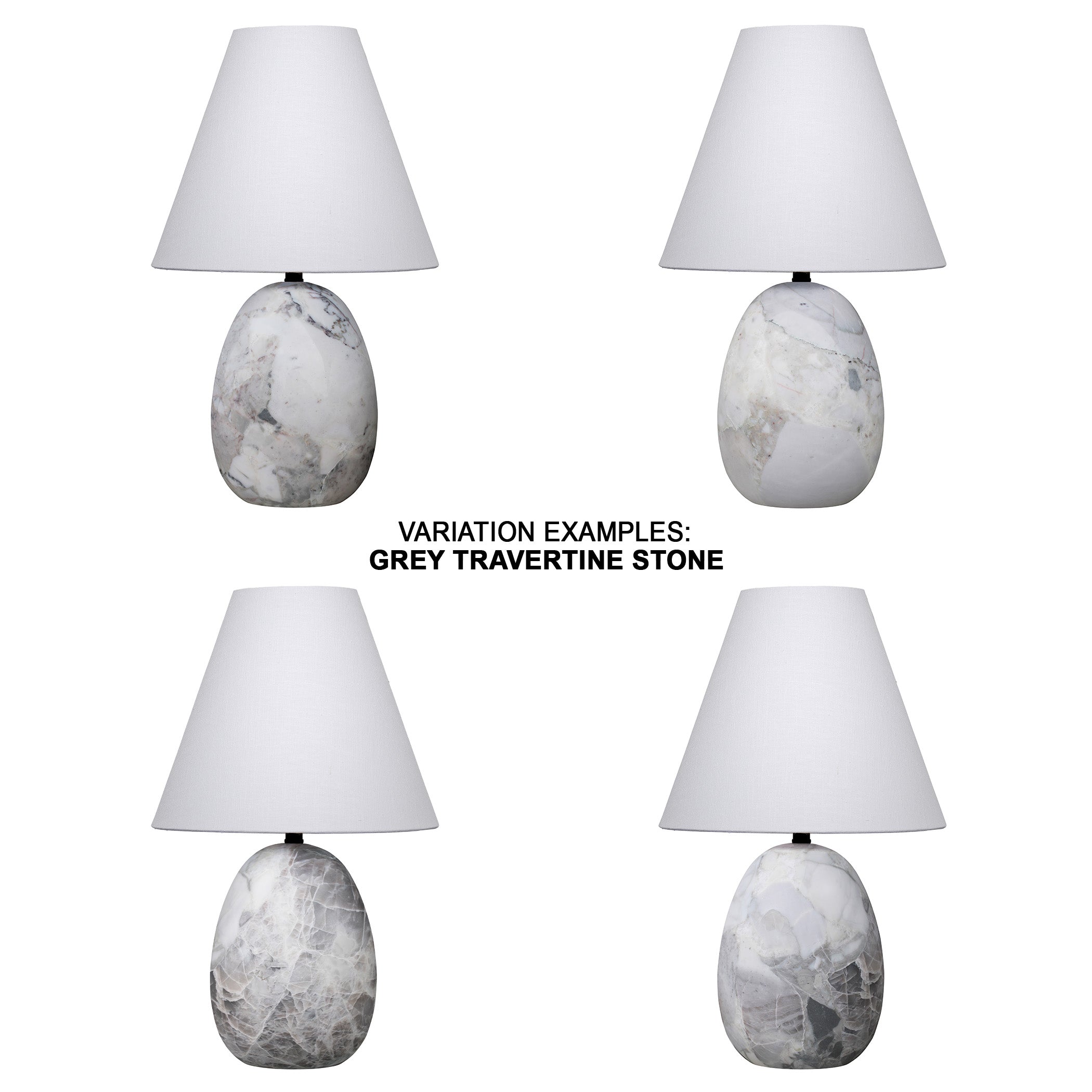 Capsule Travertine Table Lamp with Linen Shade by Jamie Young