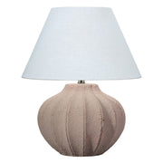 Clamshell Ceramic Table Lamp with Linen Shade by Jamie Young