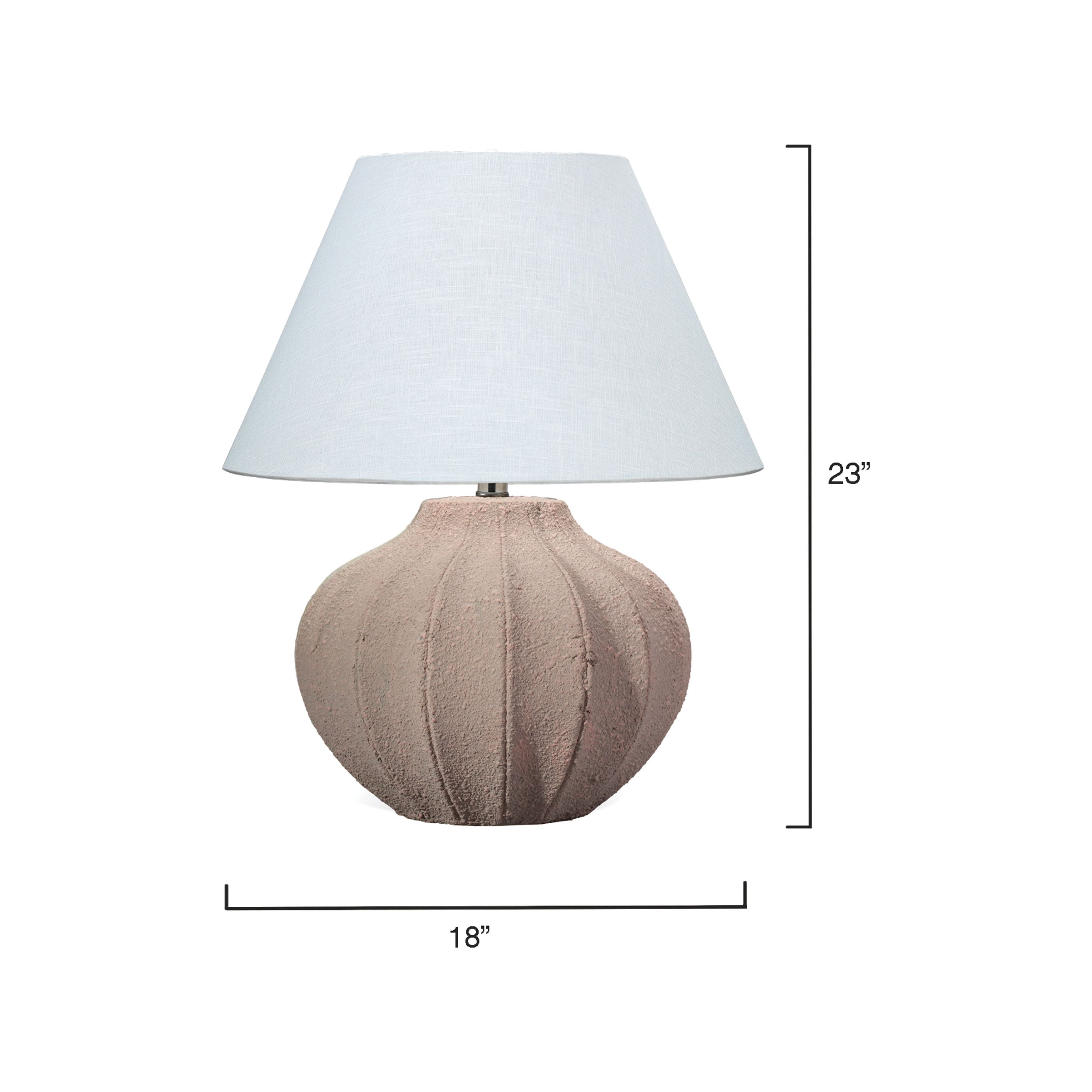 Clamshell Ceramic Table Lamp with Linen Shade by Jamie Young