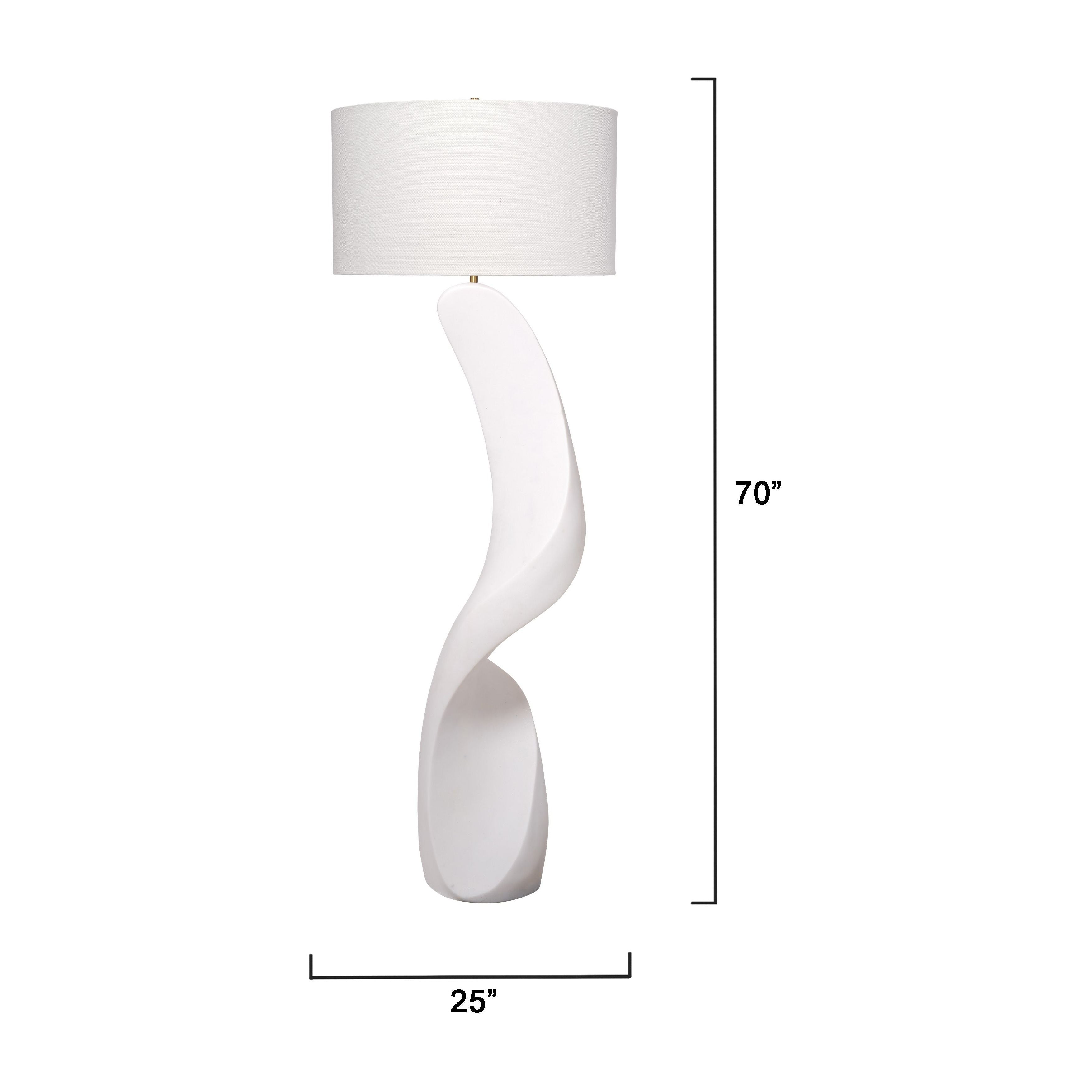 Cobra Ricestone Floor Lamp with Linen Shade by Jamie Young