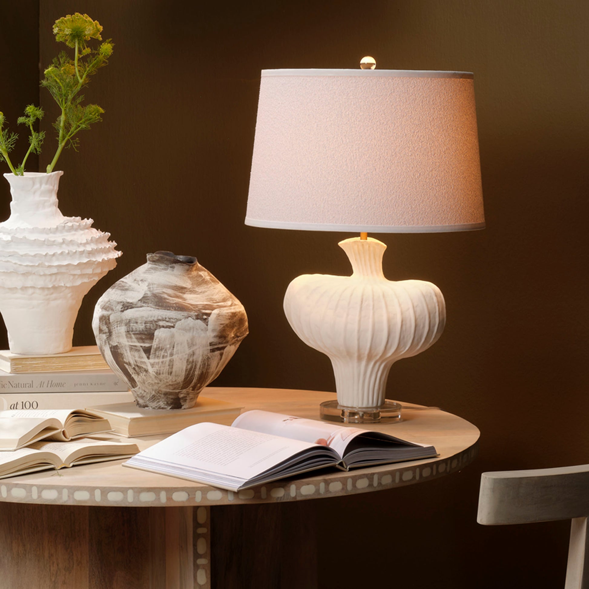 Colette Ceramic Table Lamp with Polyester Shade by Jamie Young