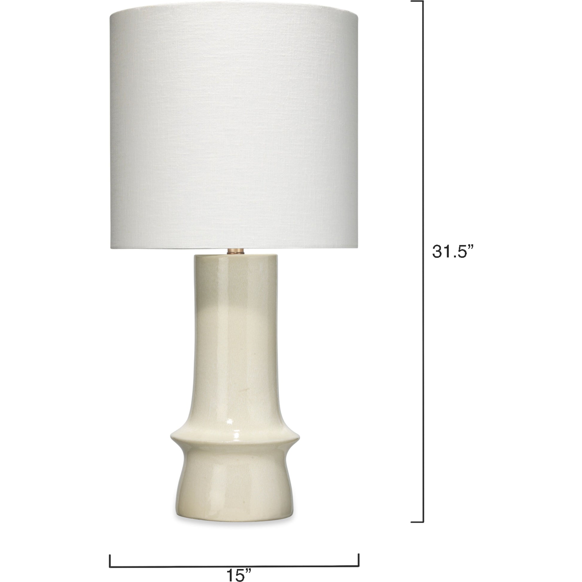 Crest Ceramic Table Lamp with Linen Shade by Jamie Young