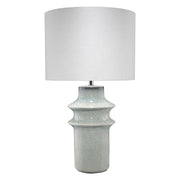 Cymbals Ceramic Table Lamp with Linen Shade by Jamie Young