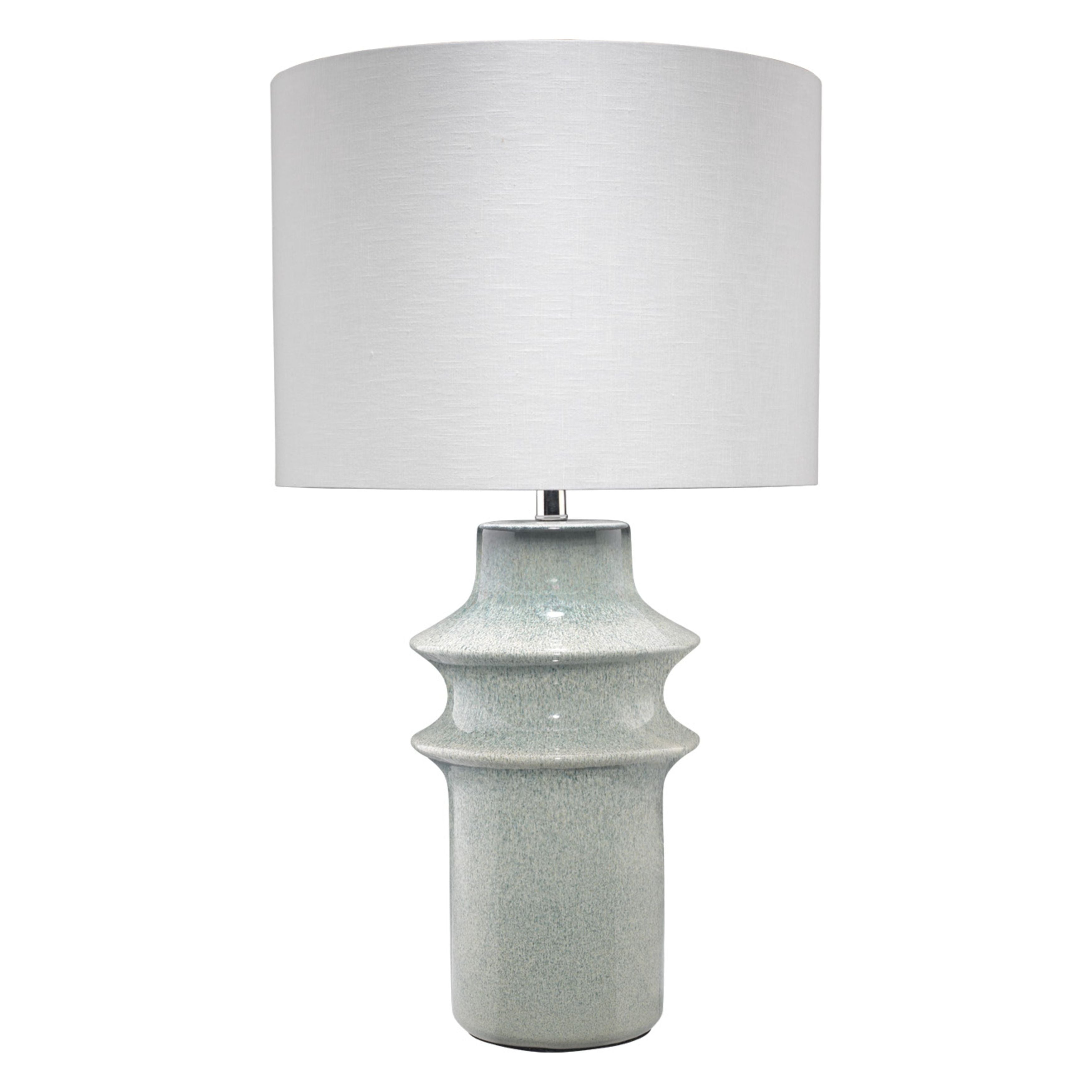 Cymbals Ceramic Table Lamp with Linen Shade by Jamie Young
