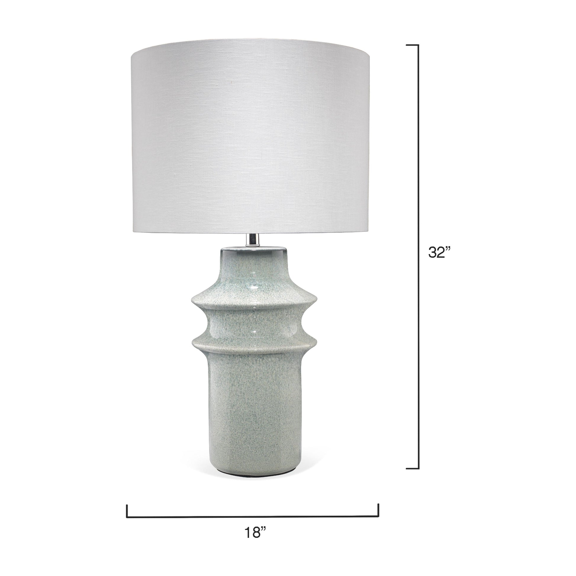 Cymbals Ceramic Table Lamp with Linen Shade by Jamie Young