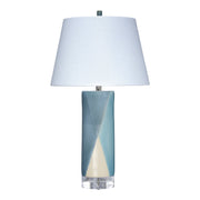 Diamond Ceramic Table Lamp with Linen Shade by Jamie Young