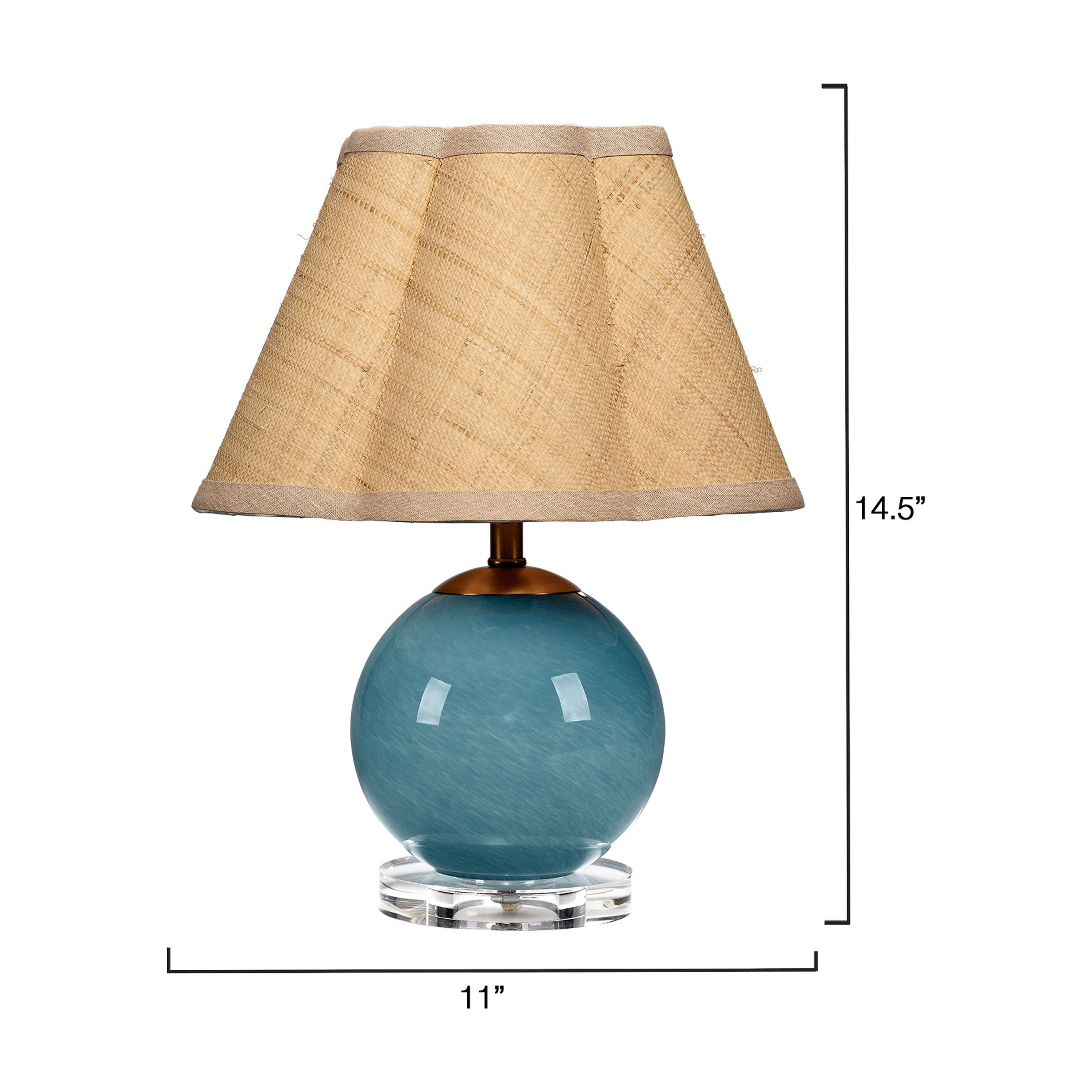 Dottie Blown Glass Table Lamp with Raffia Shade by Jamie Young